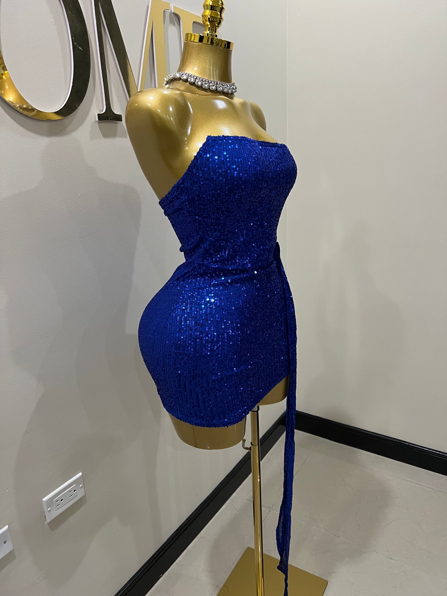Tara Sequin Dress (Blue)