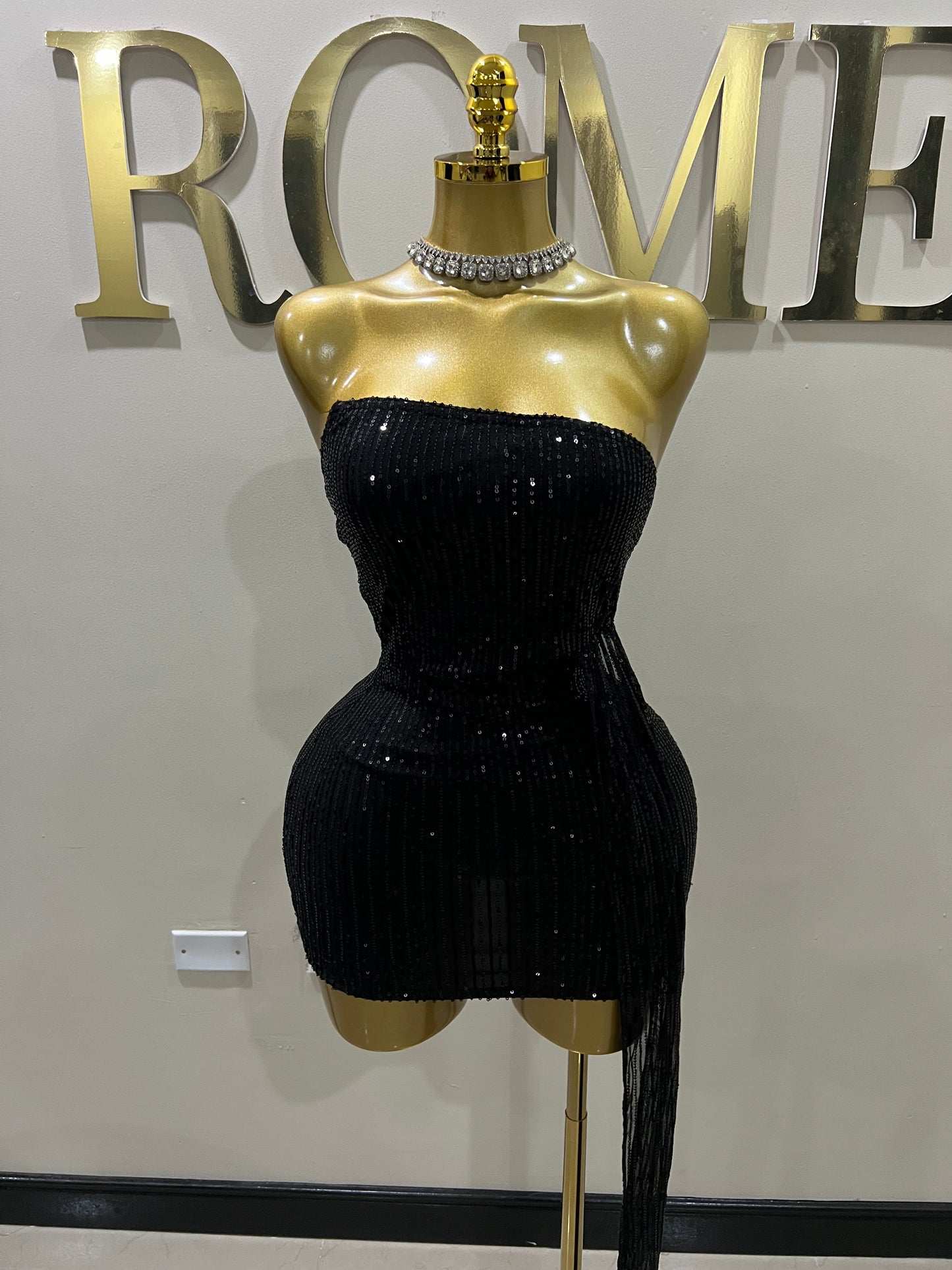 Tara Sequin Dress (Black)