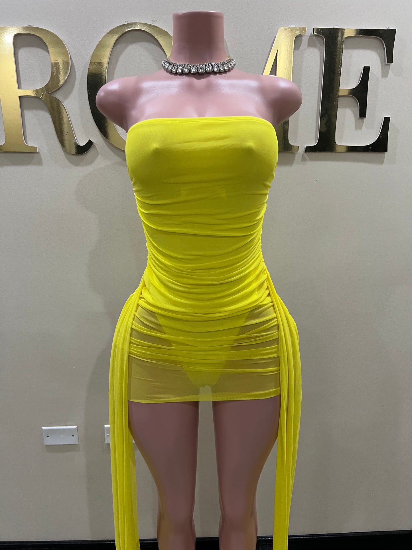 Asia Bodysuit Dress (Yellow)
