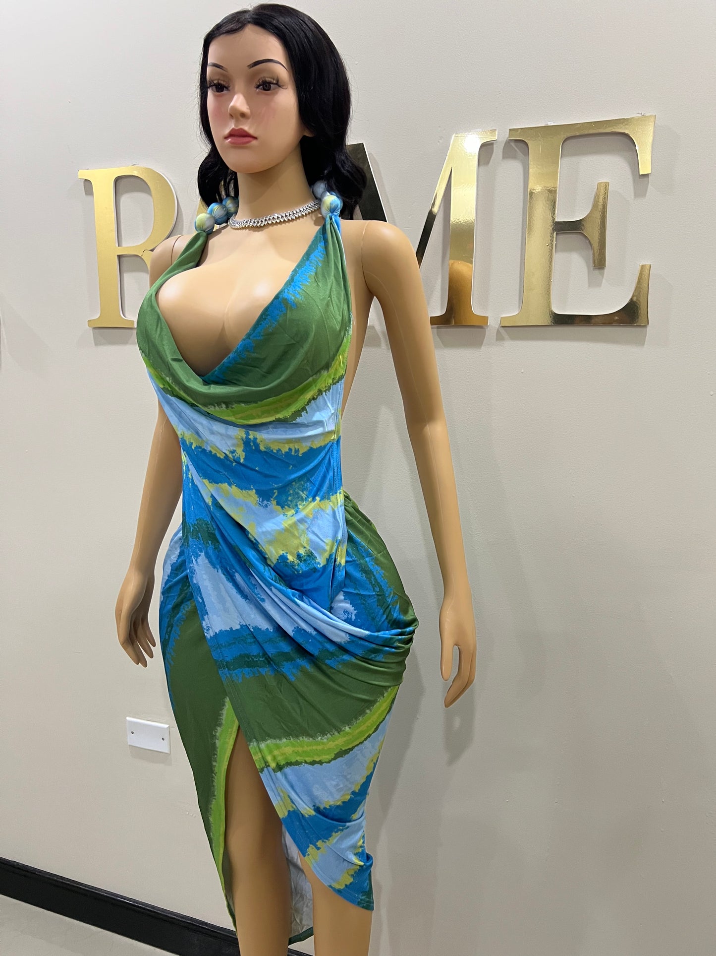 Lucia Wrap Dress (Blue)