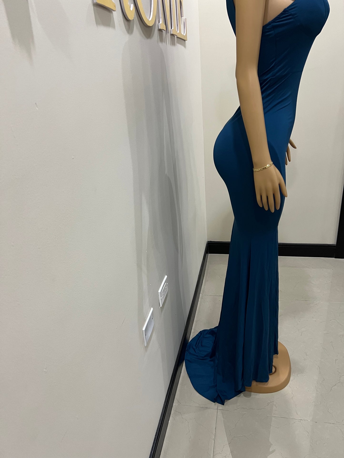 Kerry Ann Train Dress (Blue)