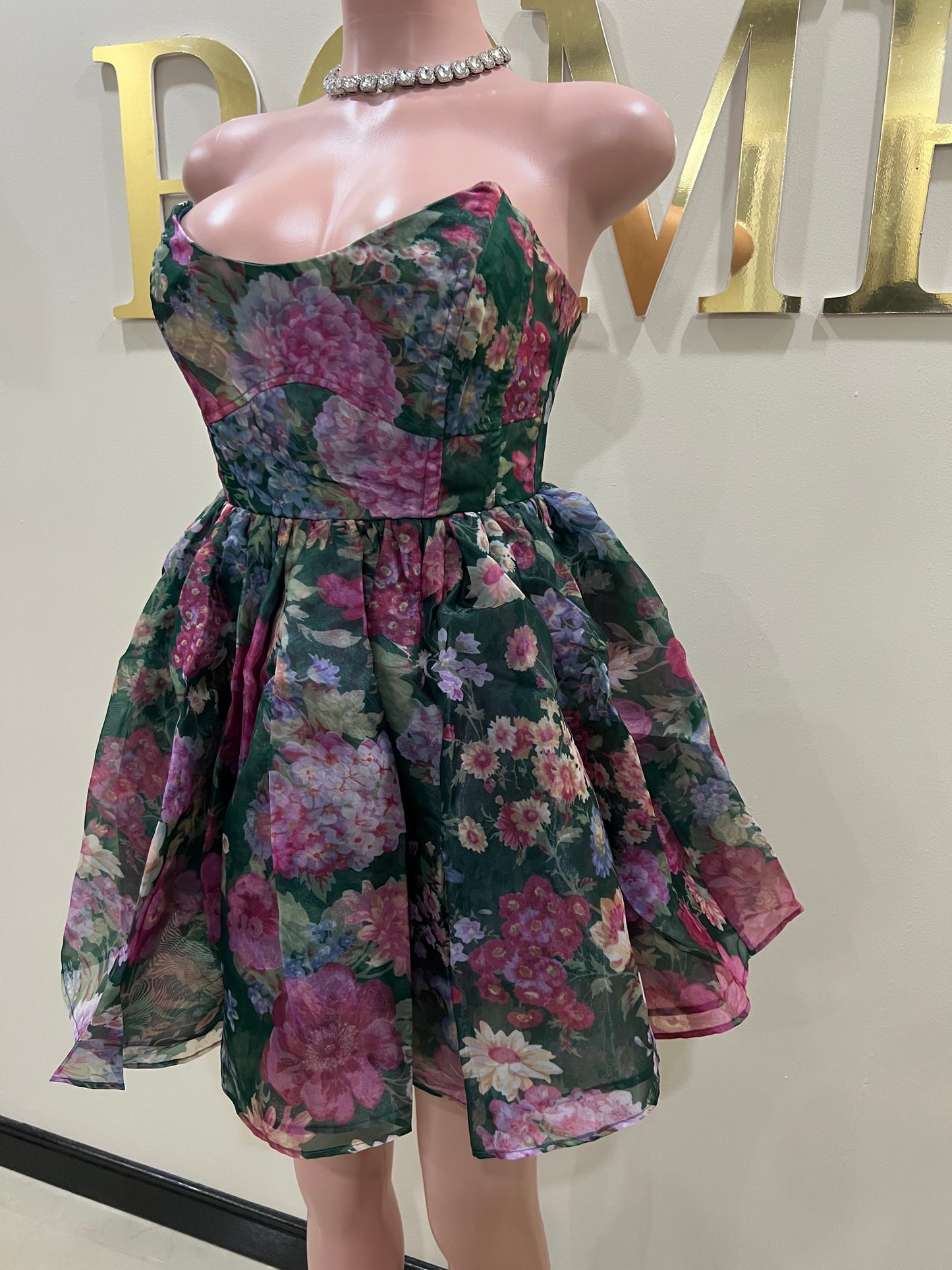 Princess Diana Floral Dress (Green)