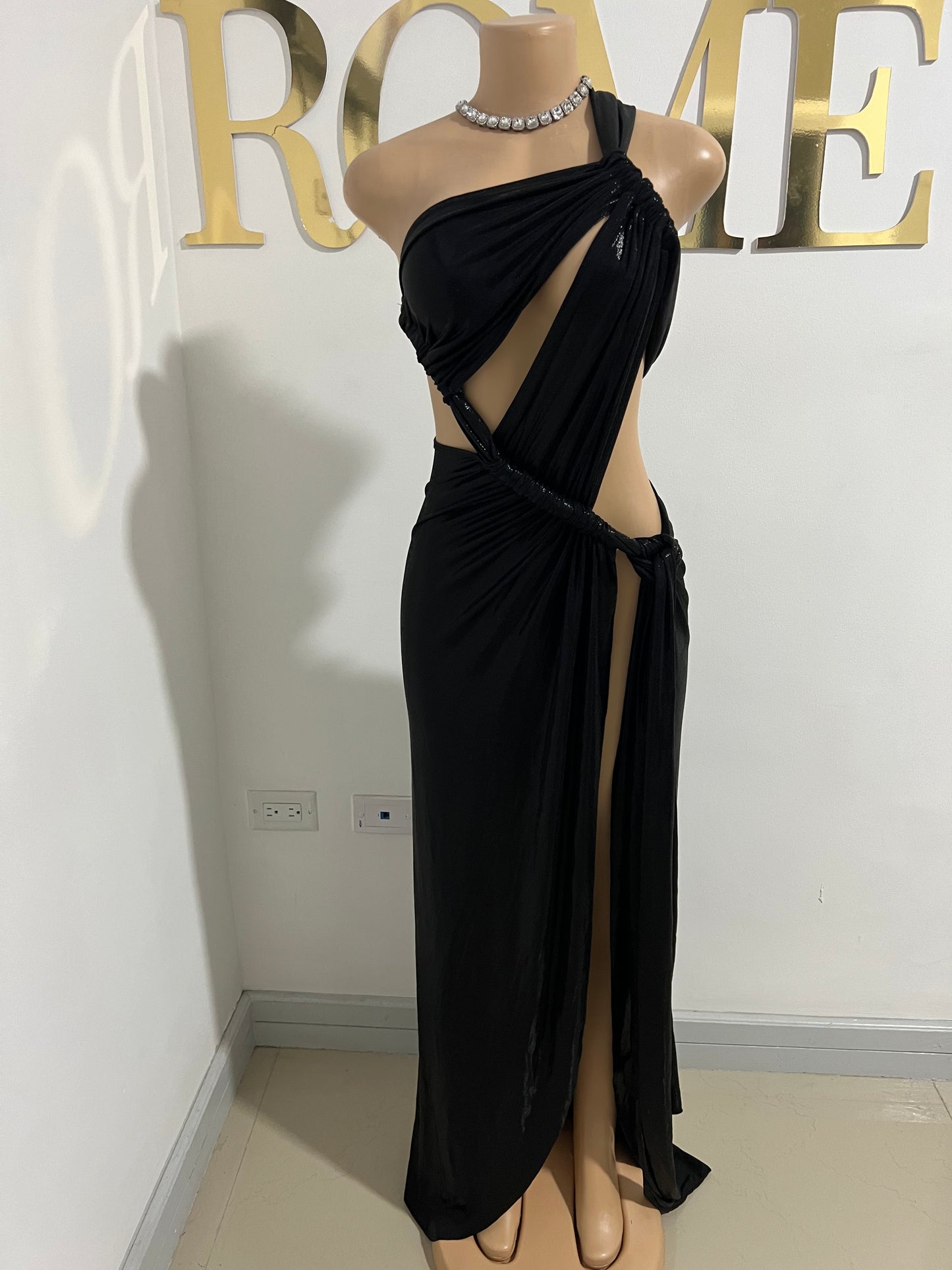 Giselle Asymmetrical Dress (Black)