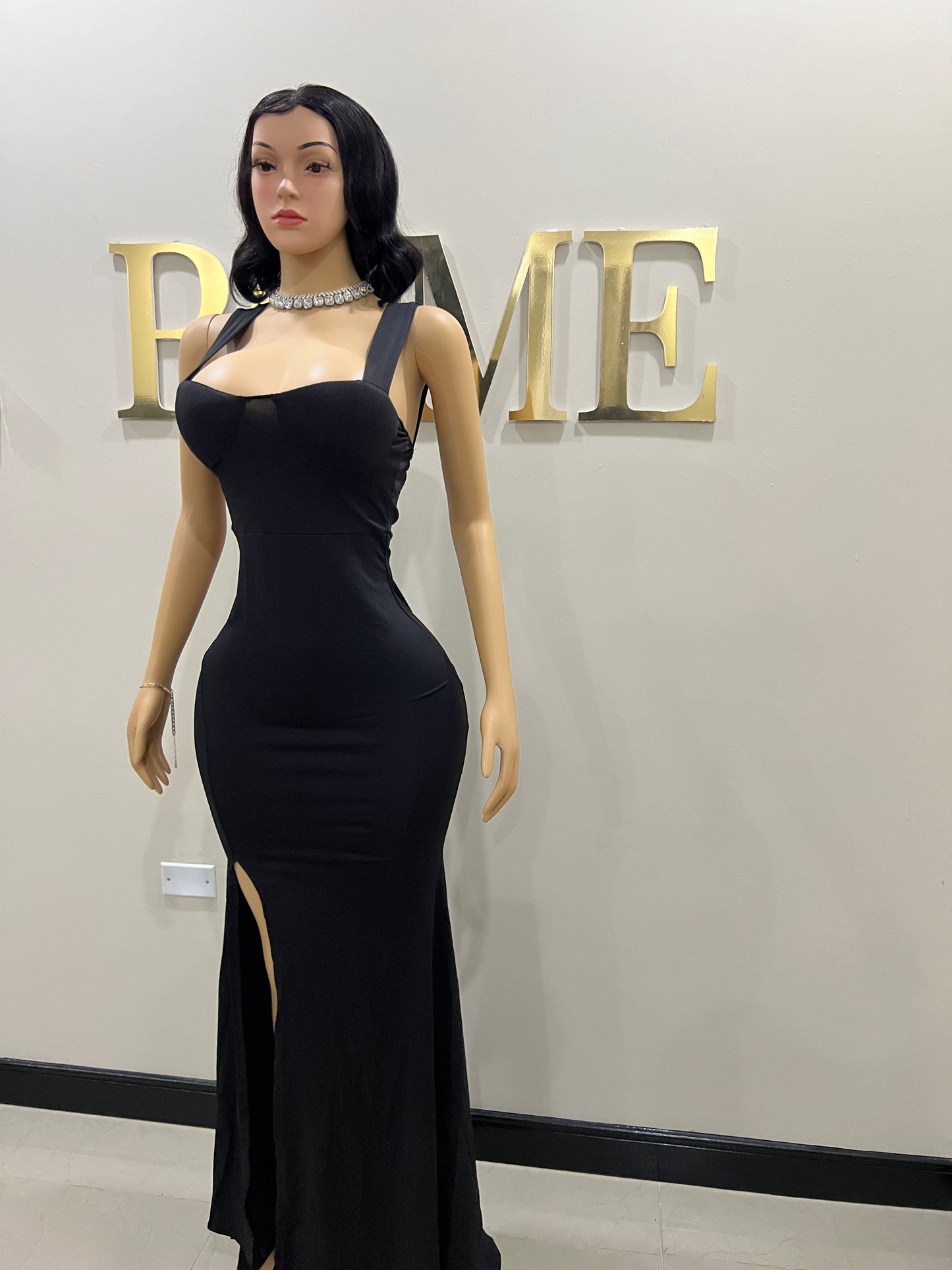 Kerry Ann Train Dress (Black)