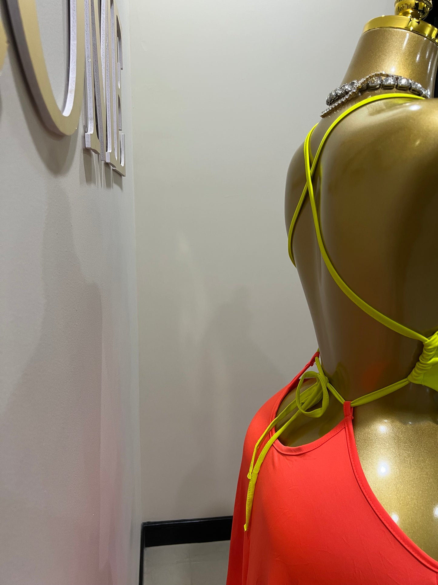 Risa Rings High Splits Dress (Orange)