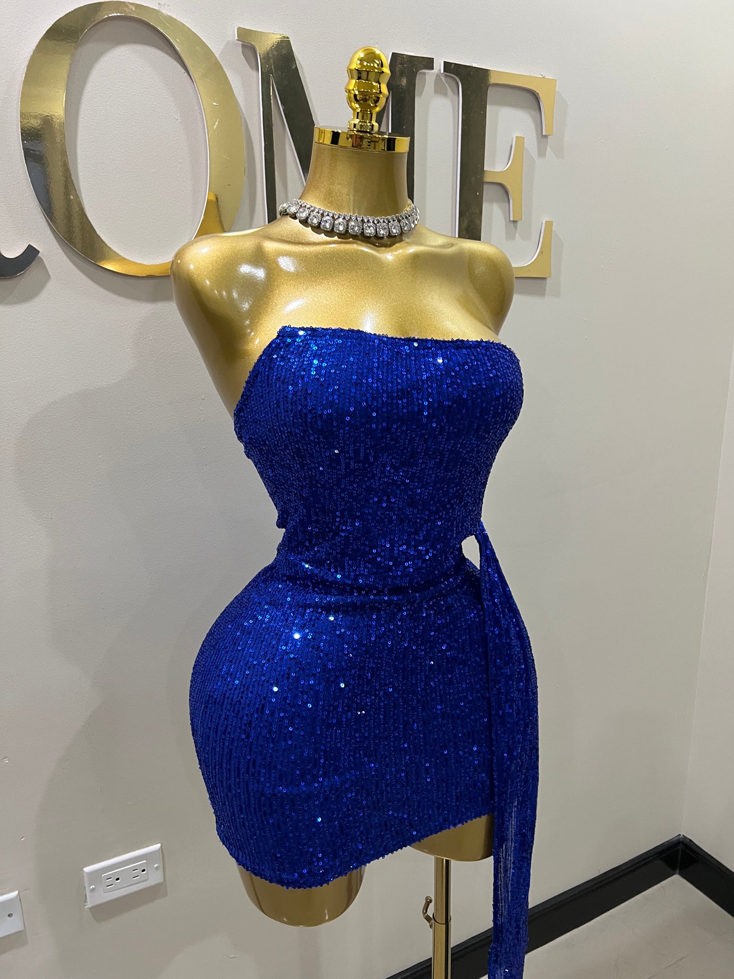 Tara Sequin Dress (Blue)
