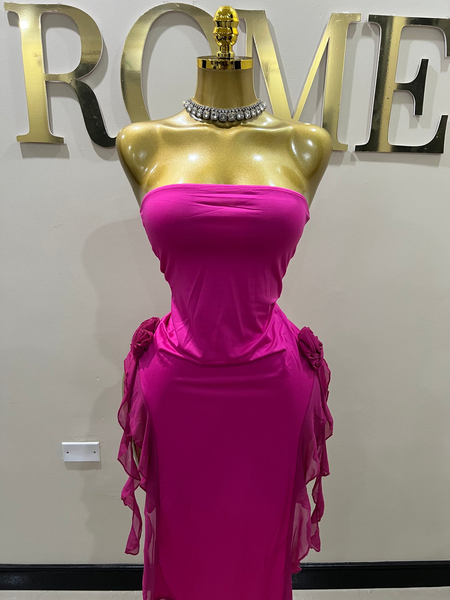 Rose Ruffle Dress (Pink)