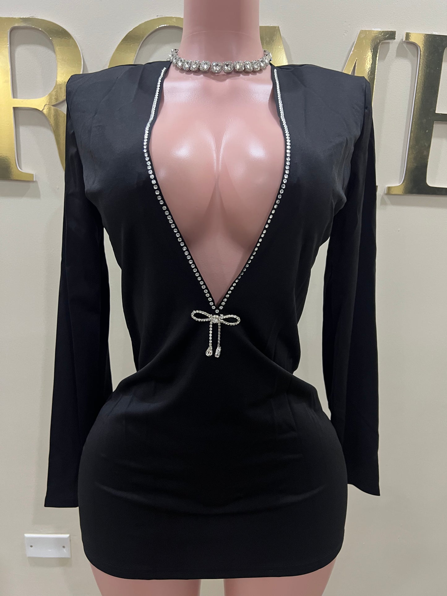 Archer Super Mini Slay Dress (Black)