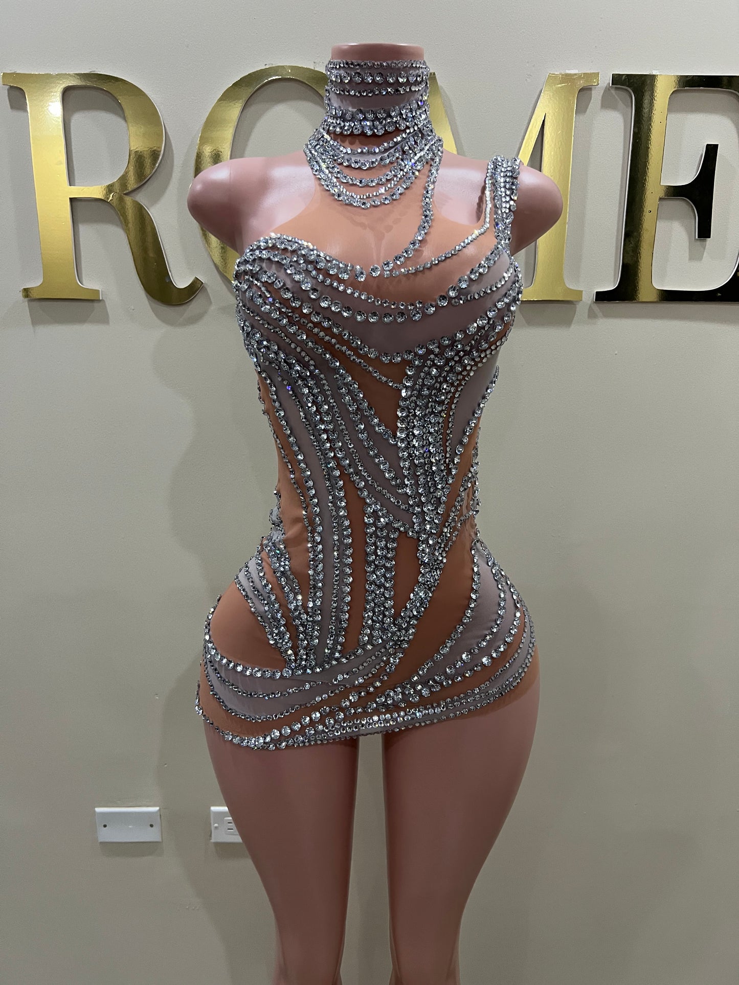 Ice Gemstone Super Mini Dress