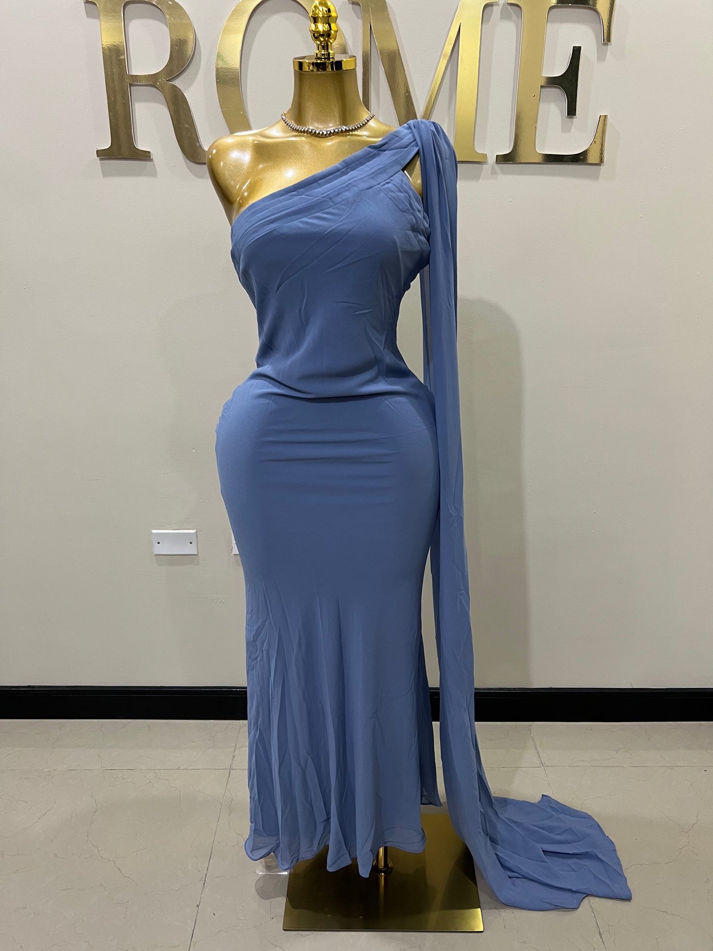 Isabella Chiffon Dress (Blue)