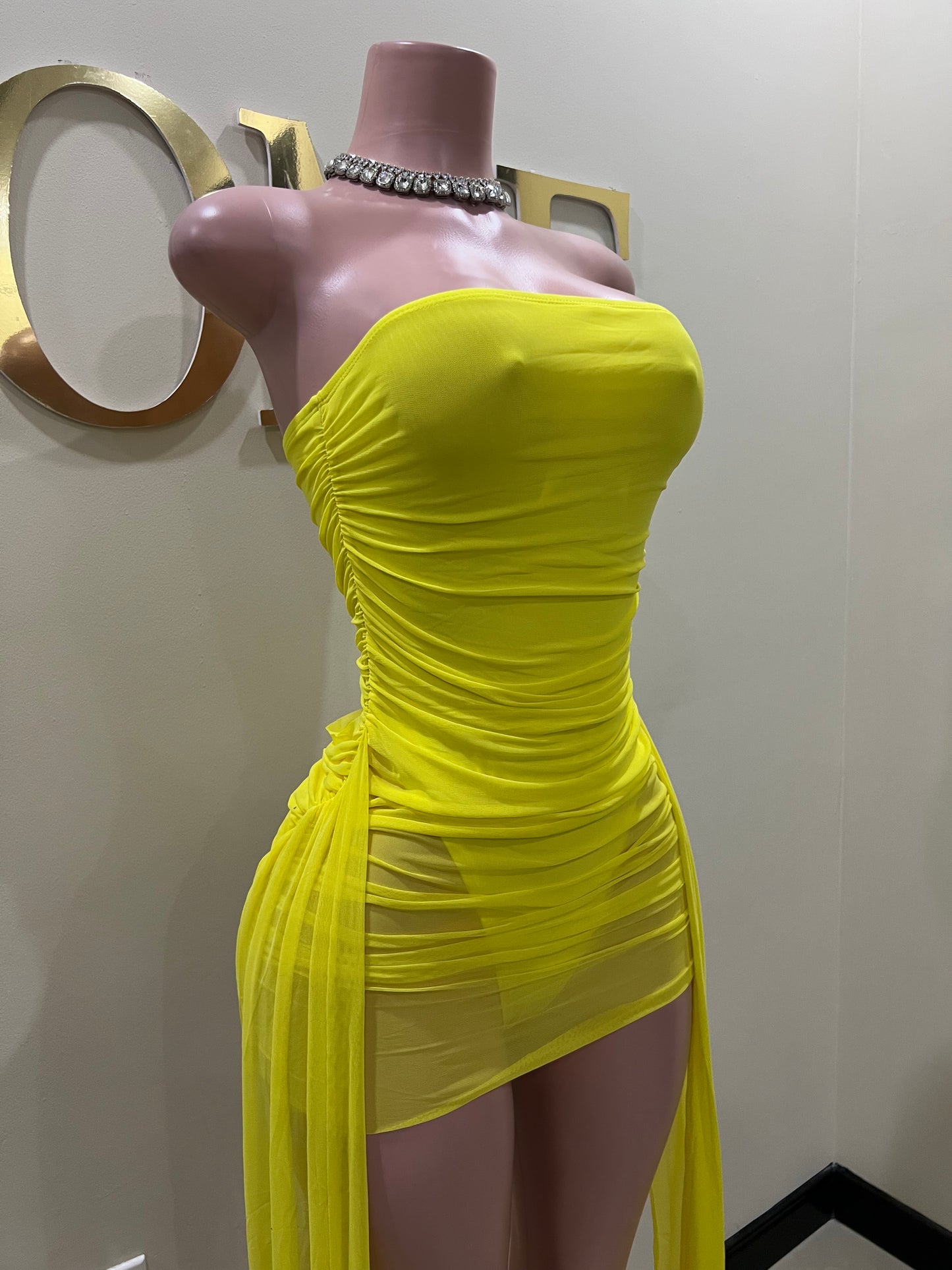 Asia Bodysuit Dress (Yellow)