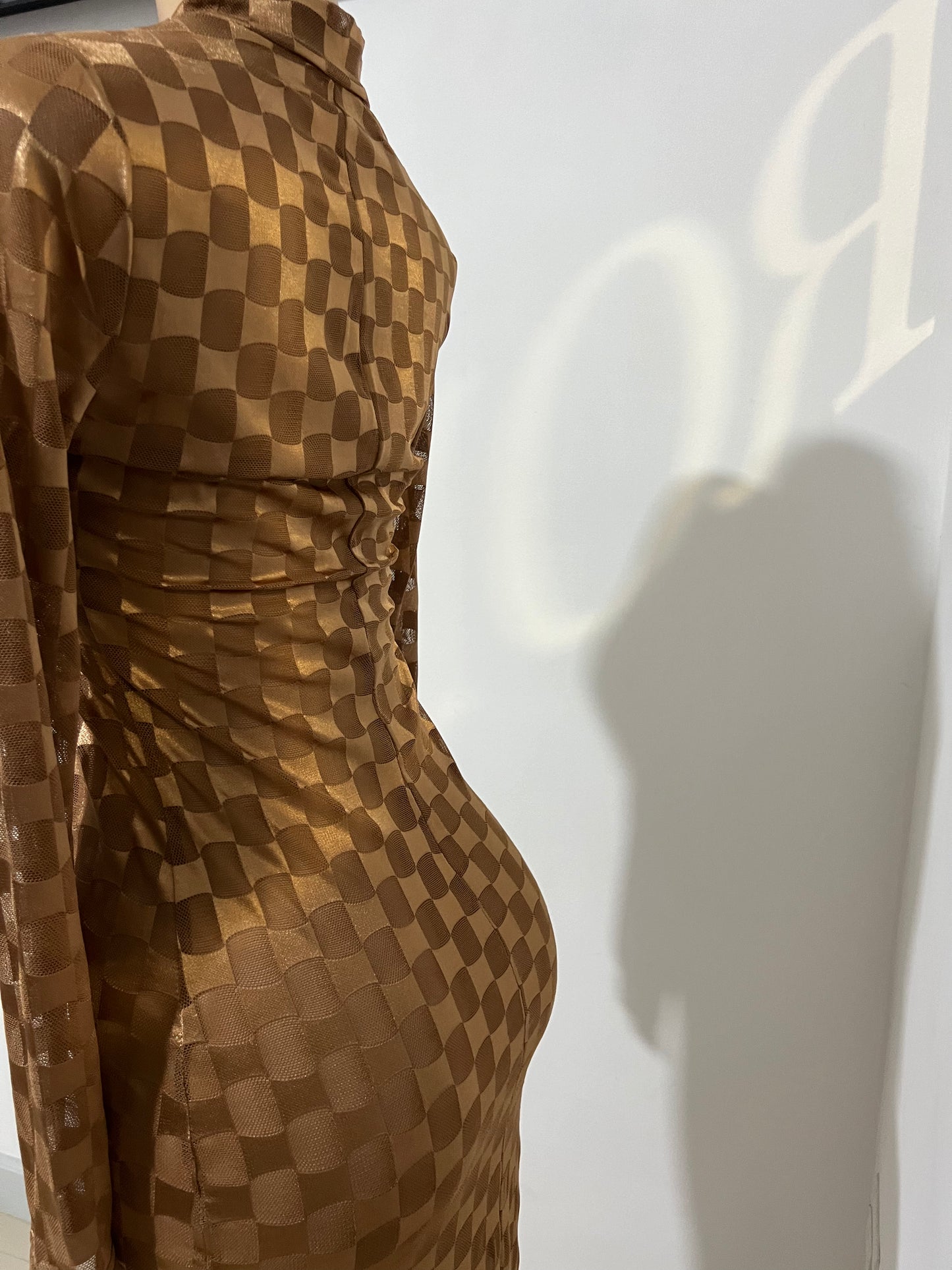 Nia Long Mesh Dress (Brown)