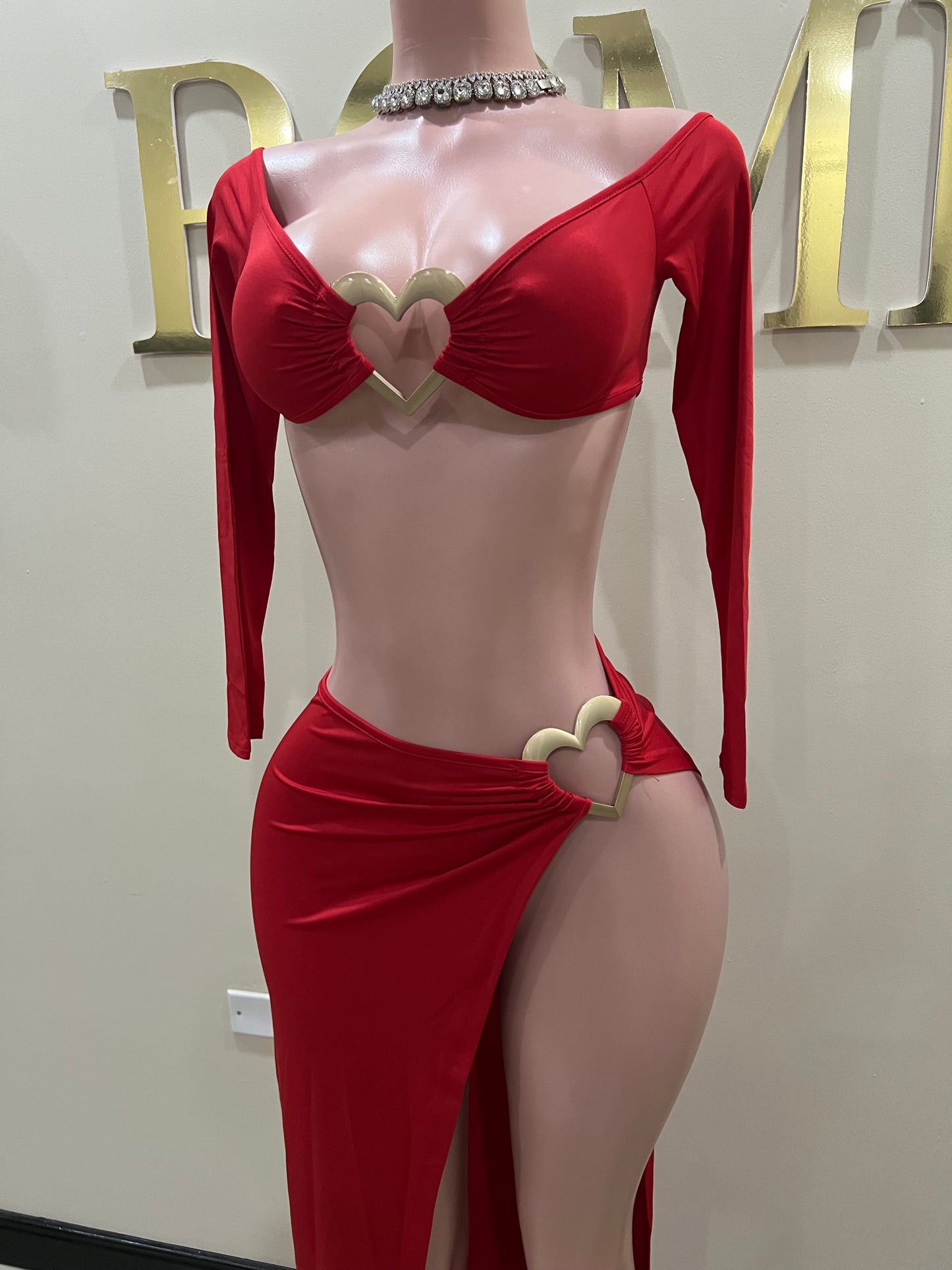 Ming Heart Skirt Set (Red)