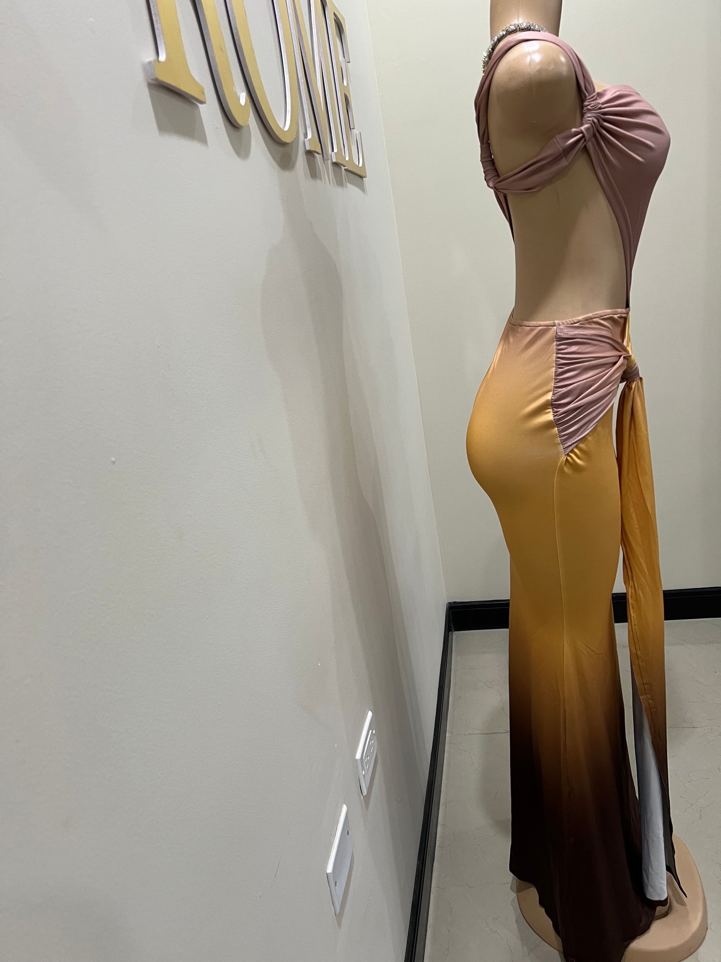 Emma Giselle Multi Dress (Brown)