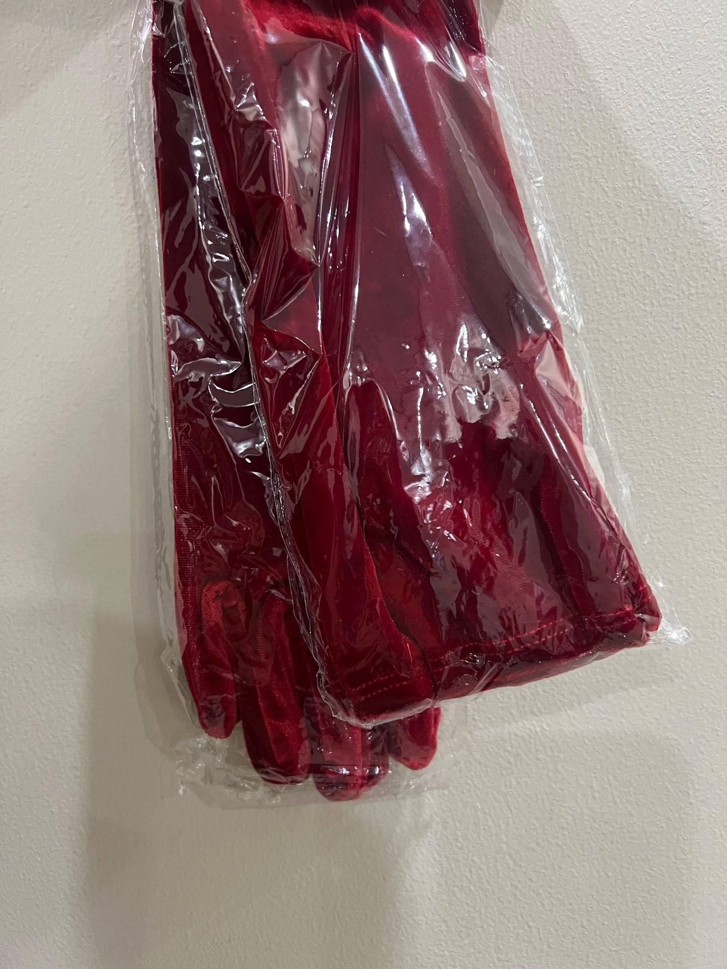 Long Velvet Gloves (Red)