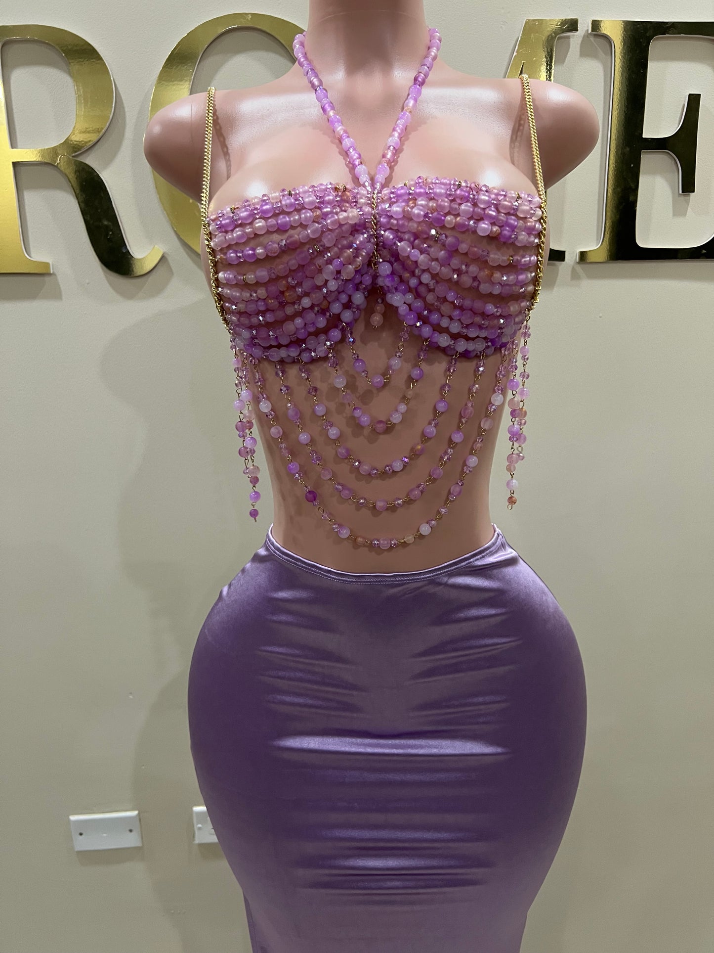 Priya Beaded Top Only (Purple)