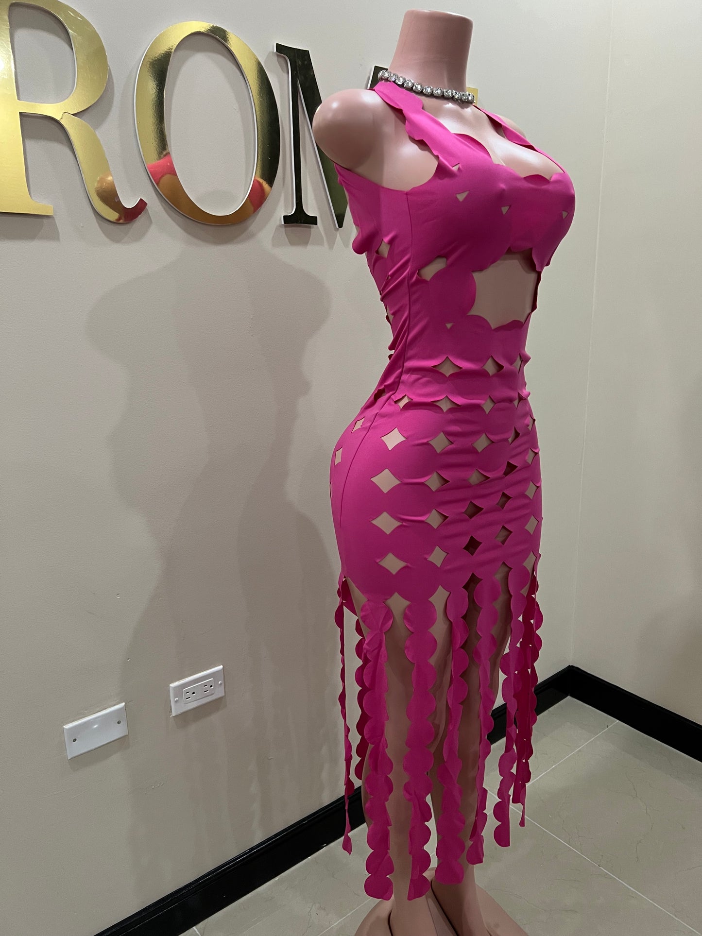 Tracy Cut Out Dress (Pink)