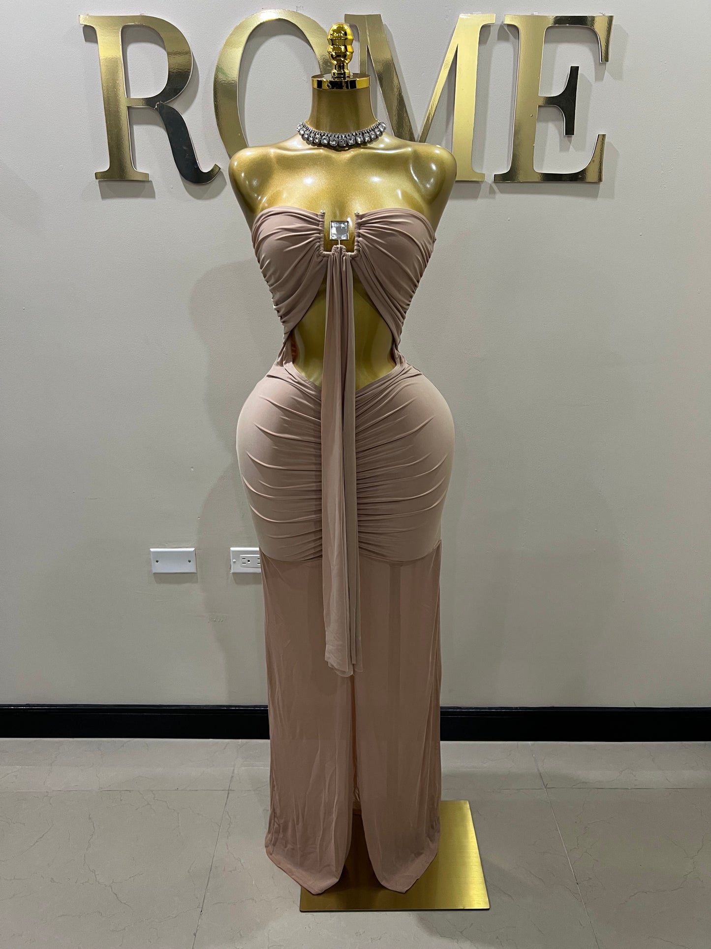 Julia Nara Gemstone Dress (Brown)