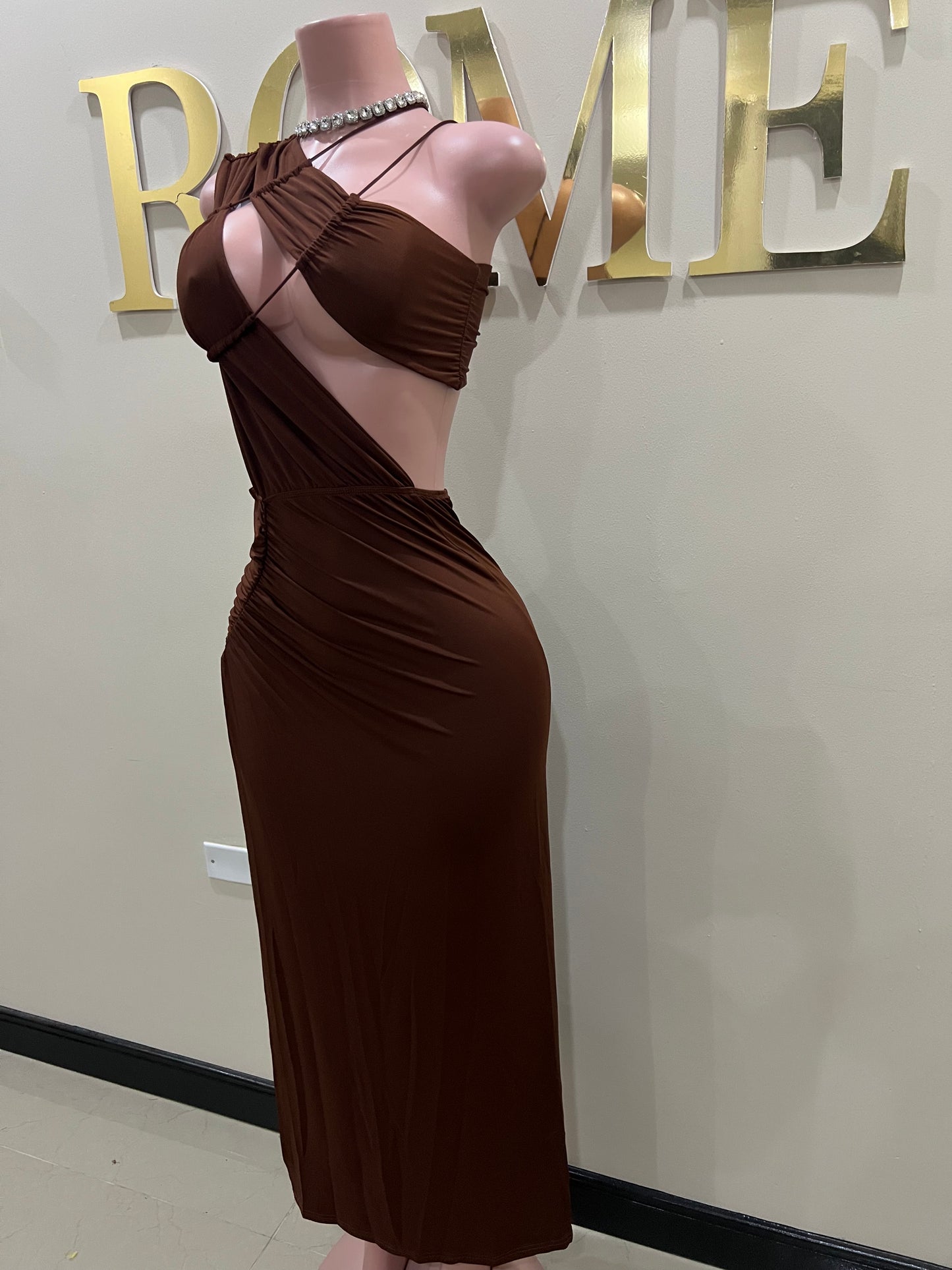 Amelia Giselle Dress (Brown)