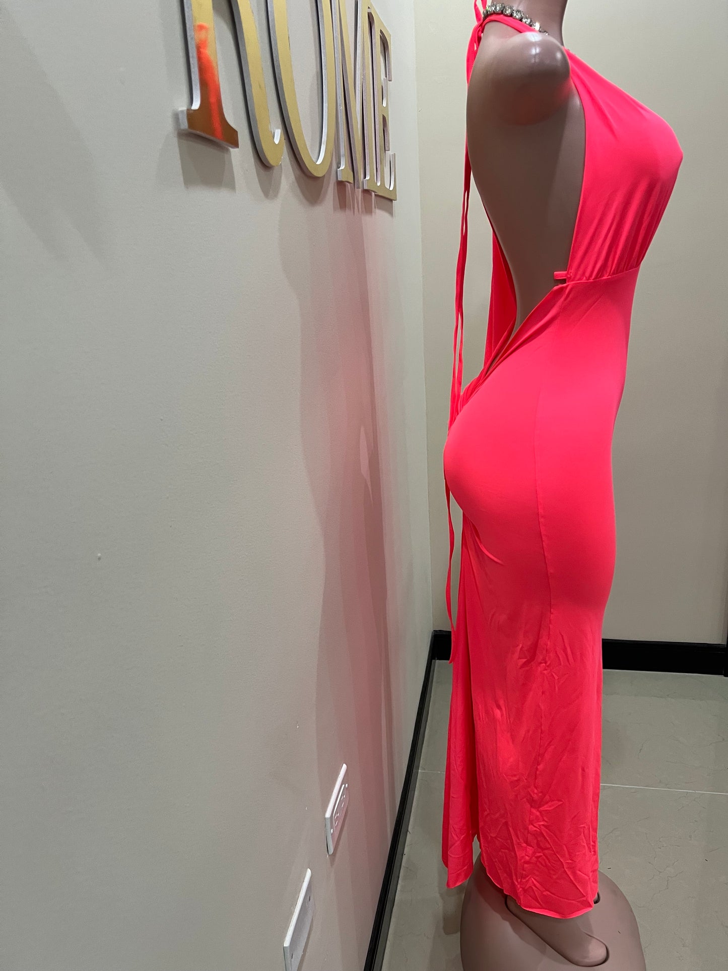 Slay Grace Toya Dress (Neon Pink)