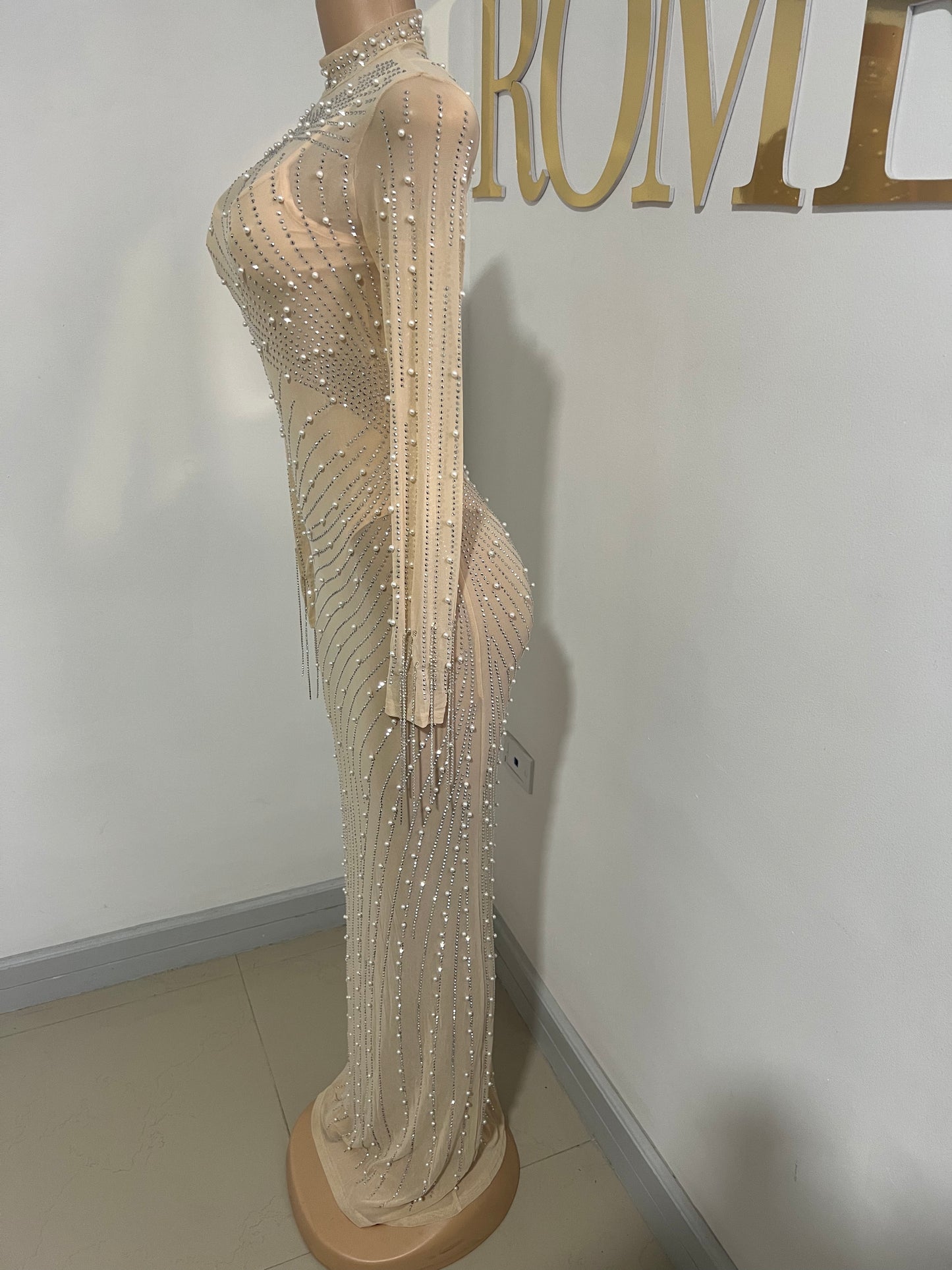 Ellie Long Dress (Nude)