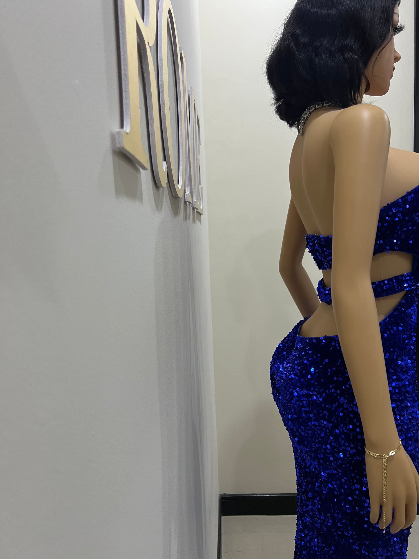 Anna Glam Dress (Blue)