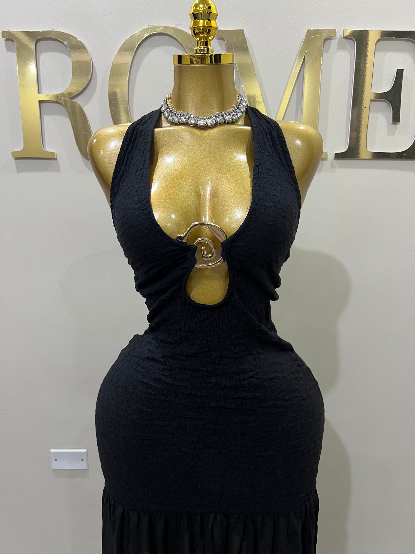 Athena Swirl Dress (Black)