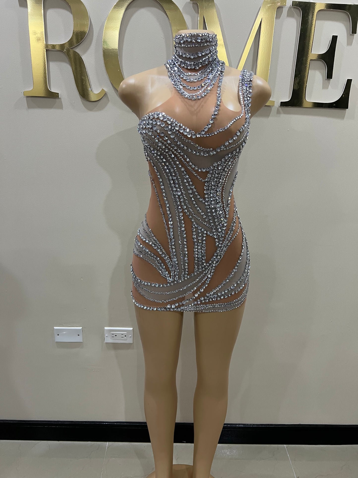 Ice Gemstone Super Mini Dress