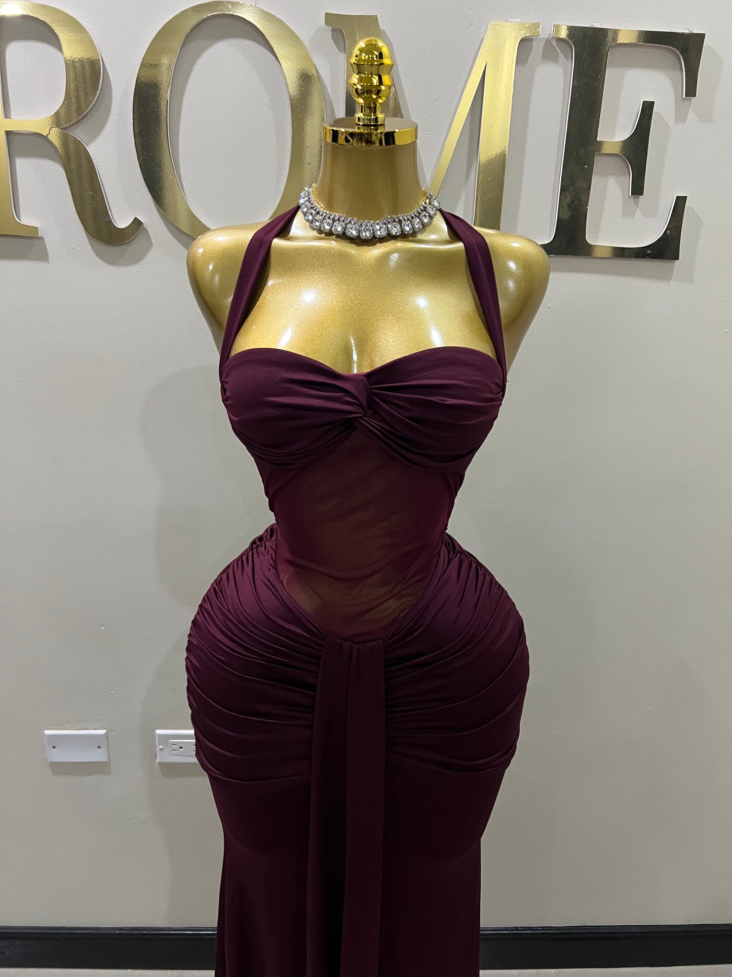 Sweetheart Nara Dress (Burgundy)