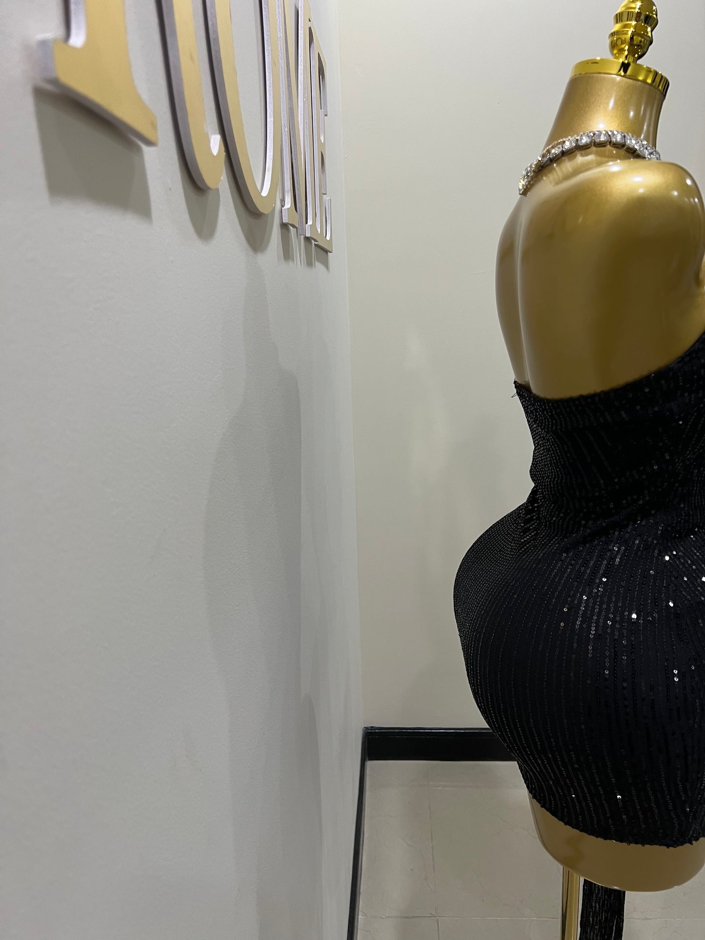 Tara Sequin Dress (Black)