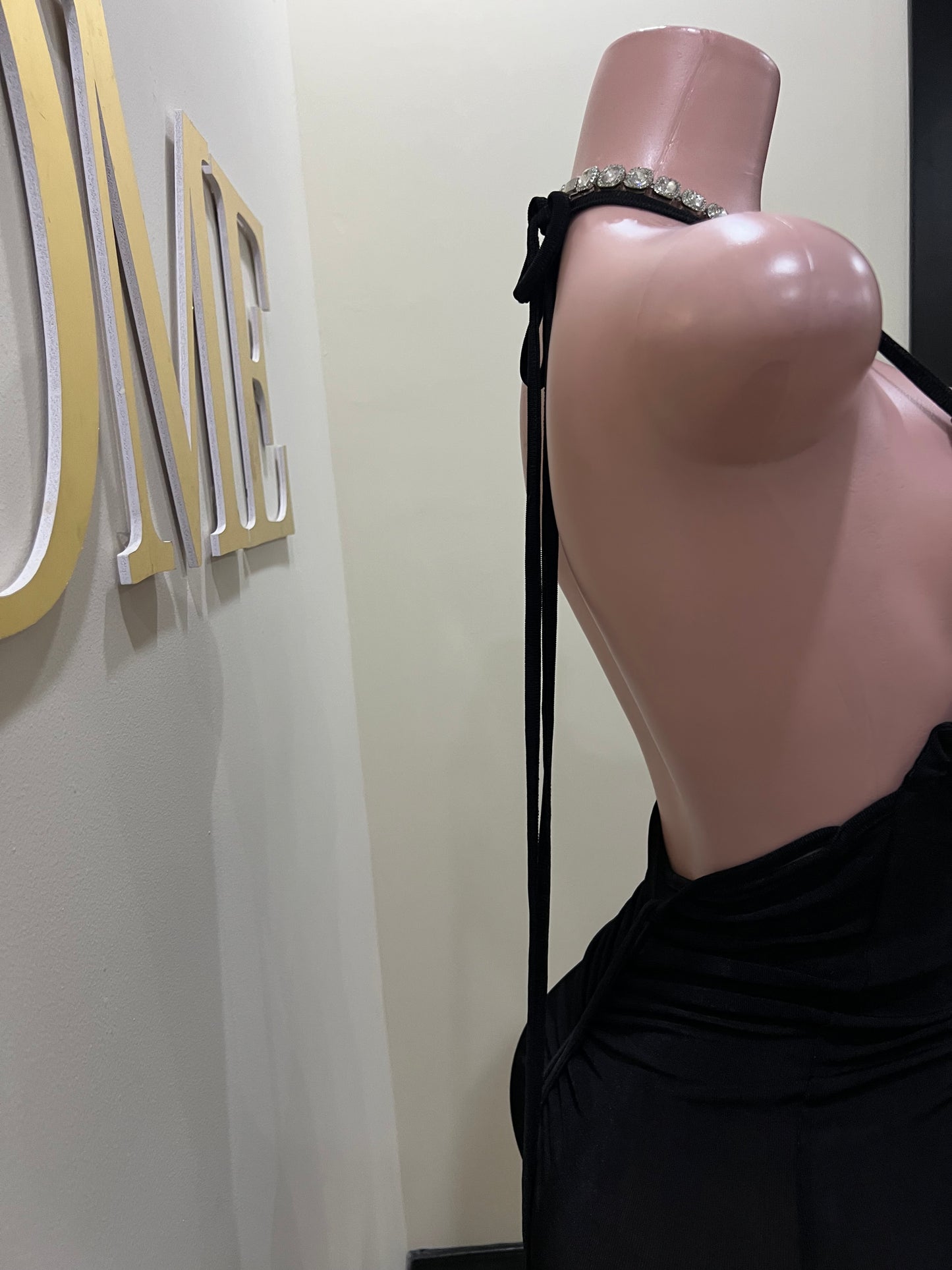 Carey Rouched Mini Dress (Black)