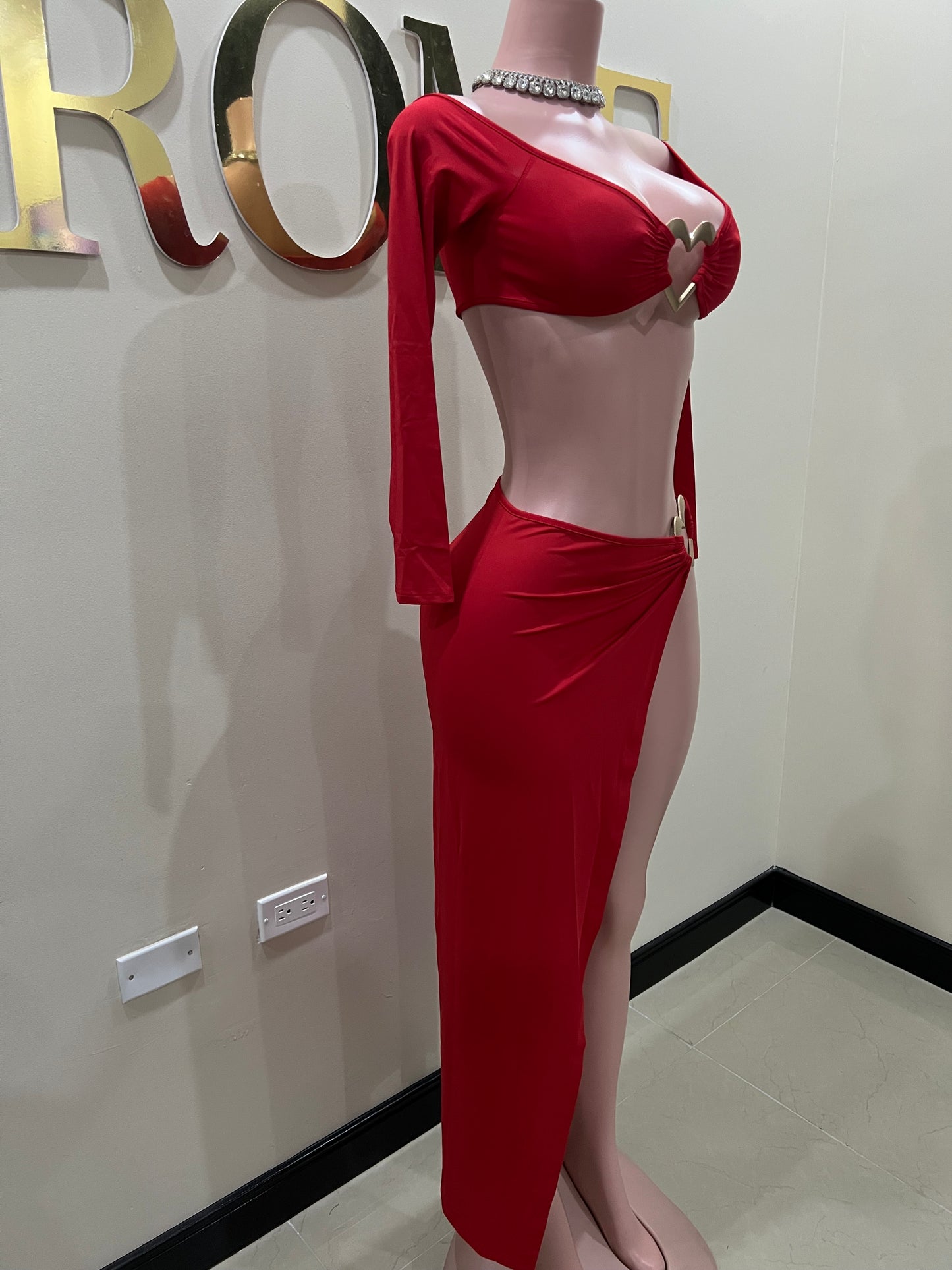 Ming Heart Skirt Set (Red)