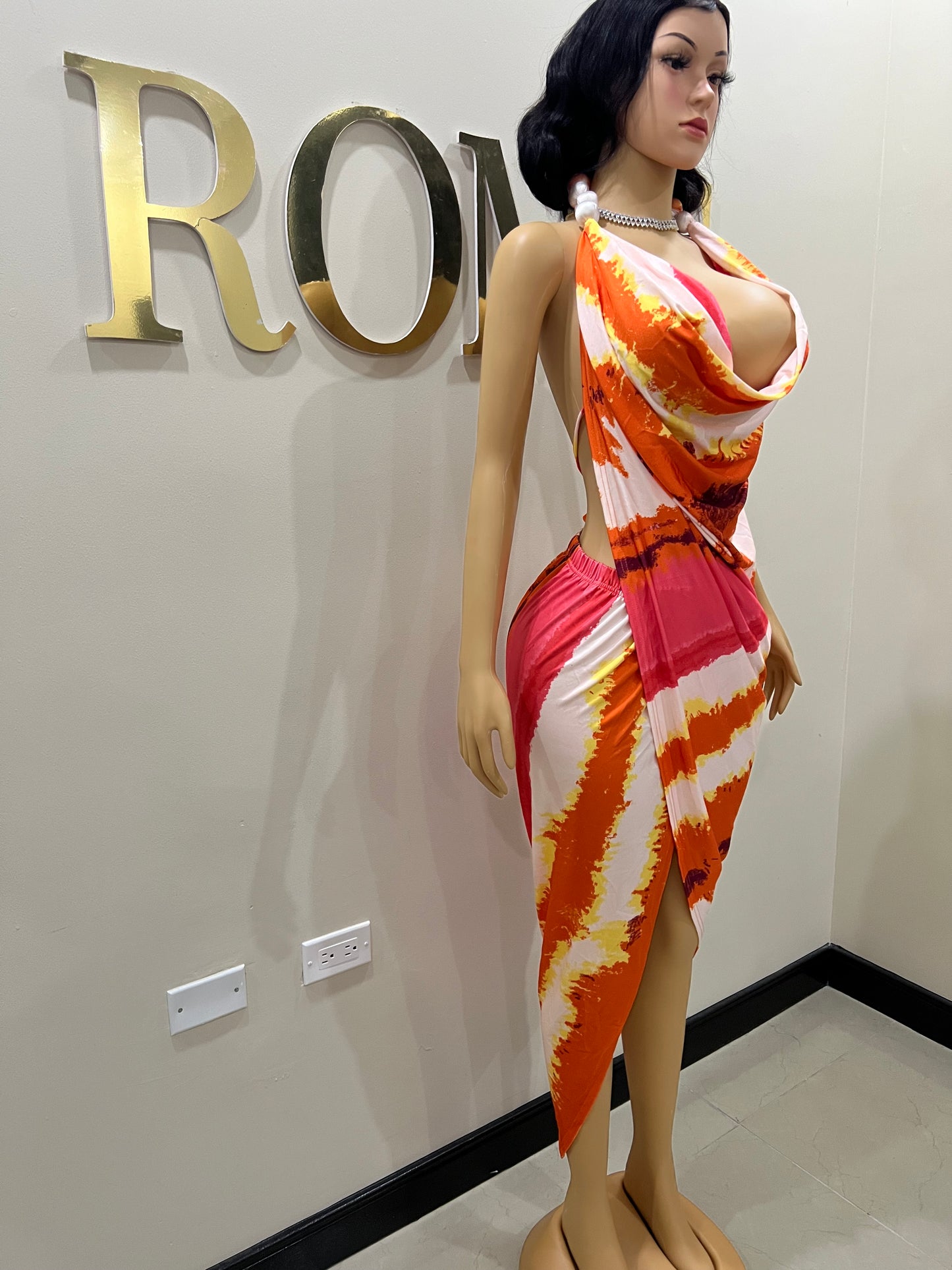 Lucia Wrap Dress (Orange)