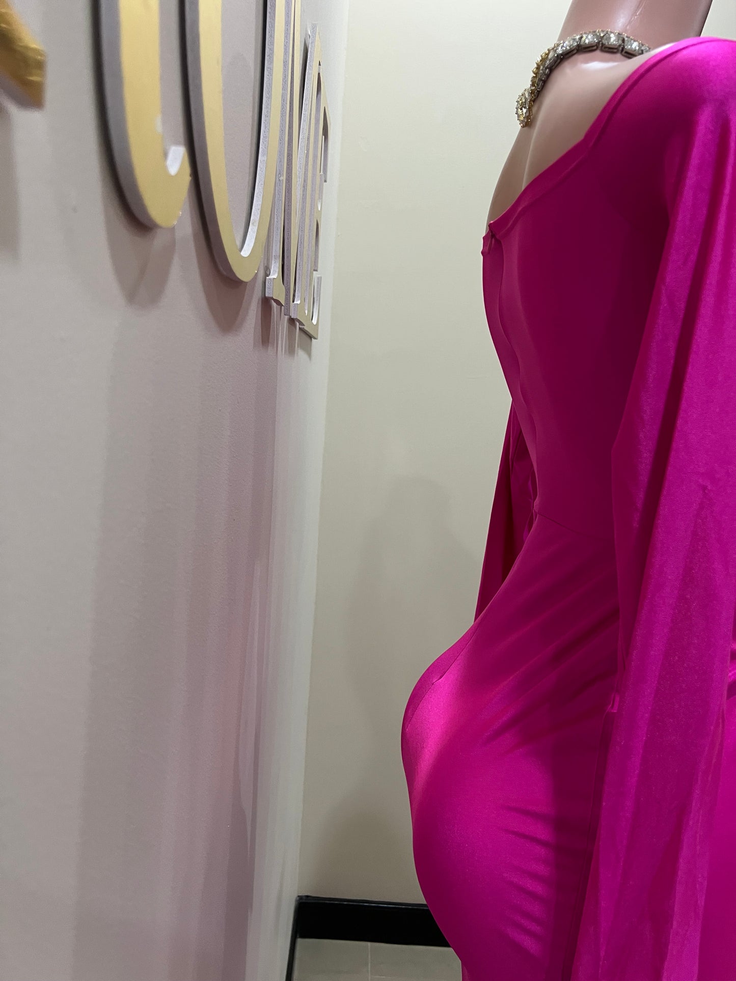 Kerry Long Sleeve Dress (Bright Pink)