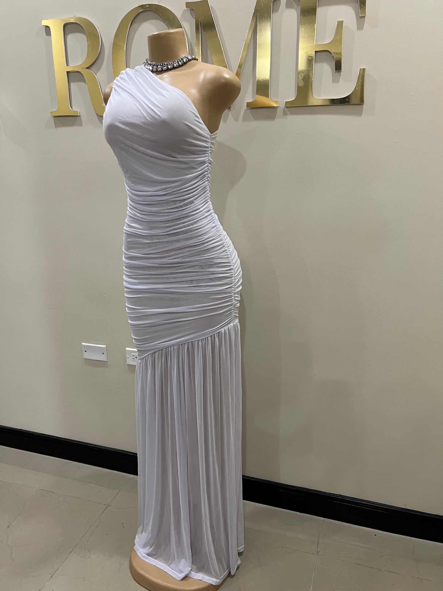 Michelle Mesh Dress (White)