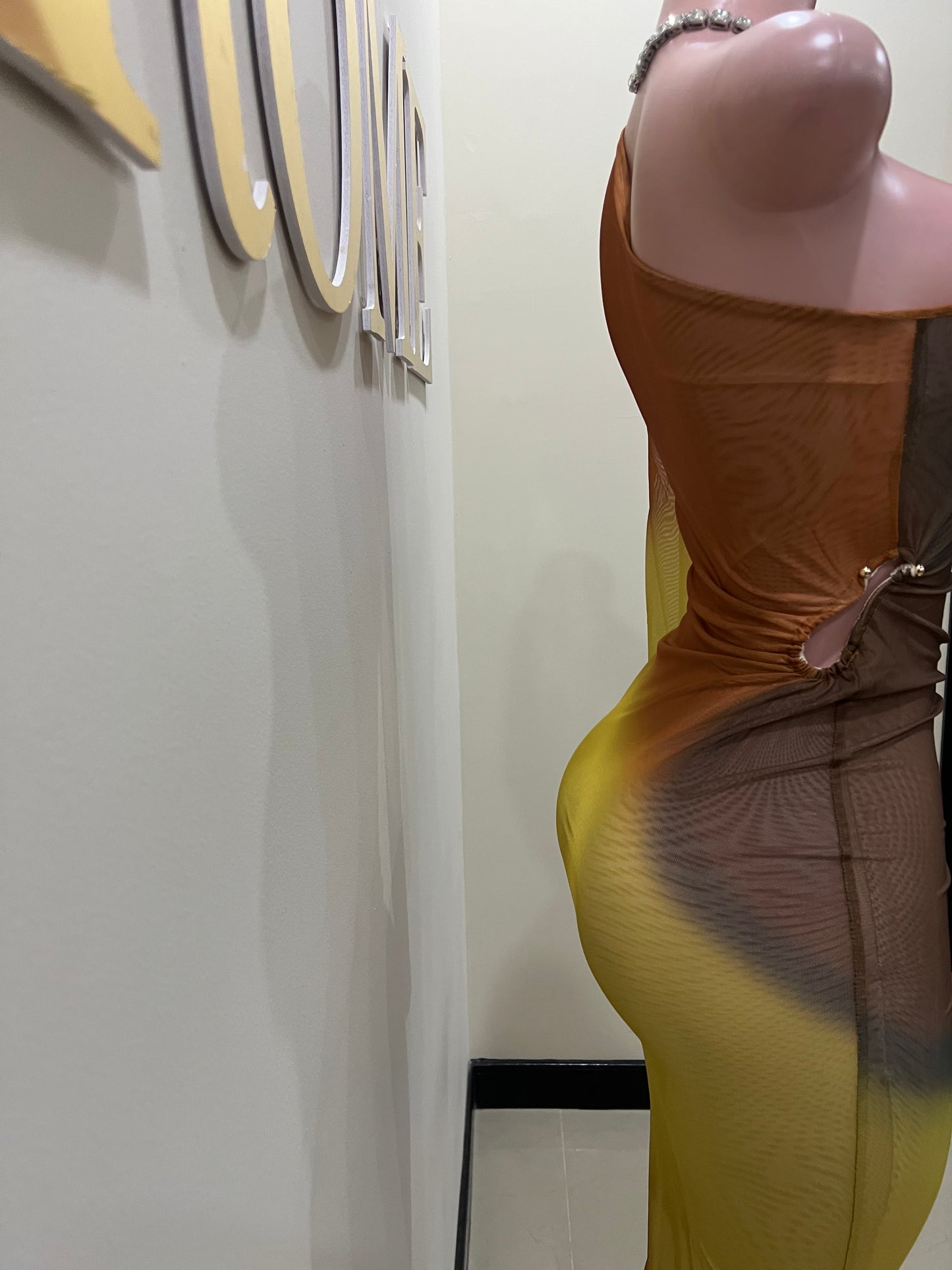 Carli Vibe Mesh Dress (Brown)