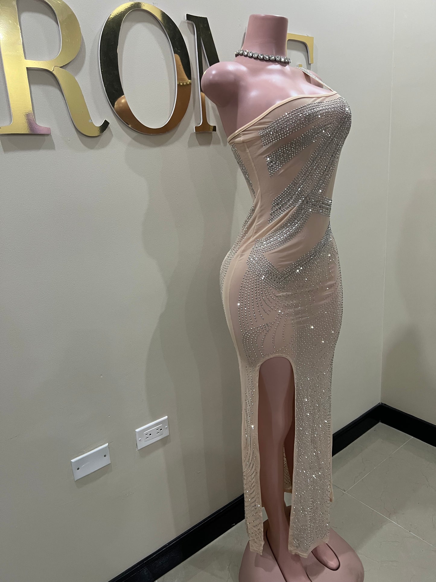 Hana Mesh Dress (Nude)