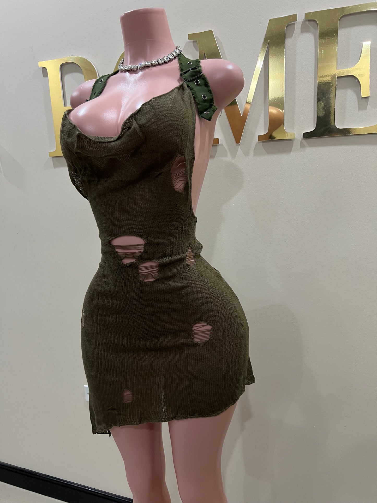 Zuri Army Dress (Green)