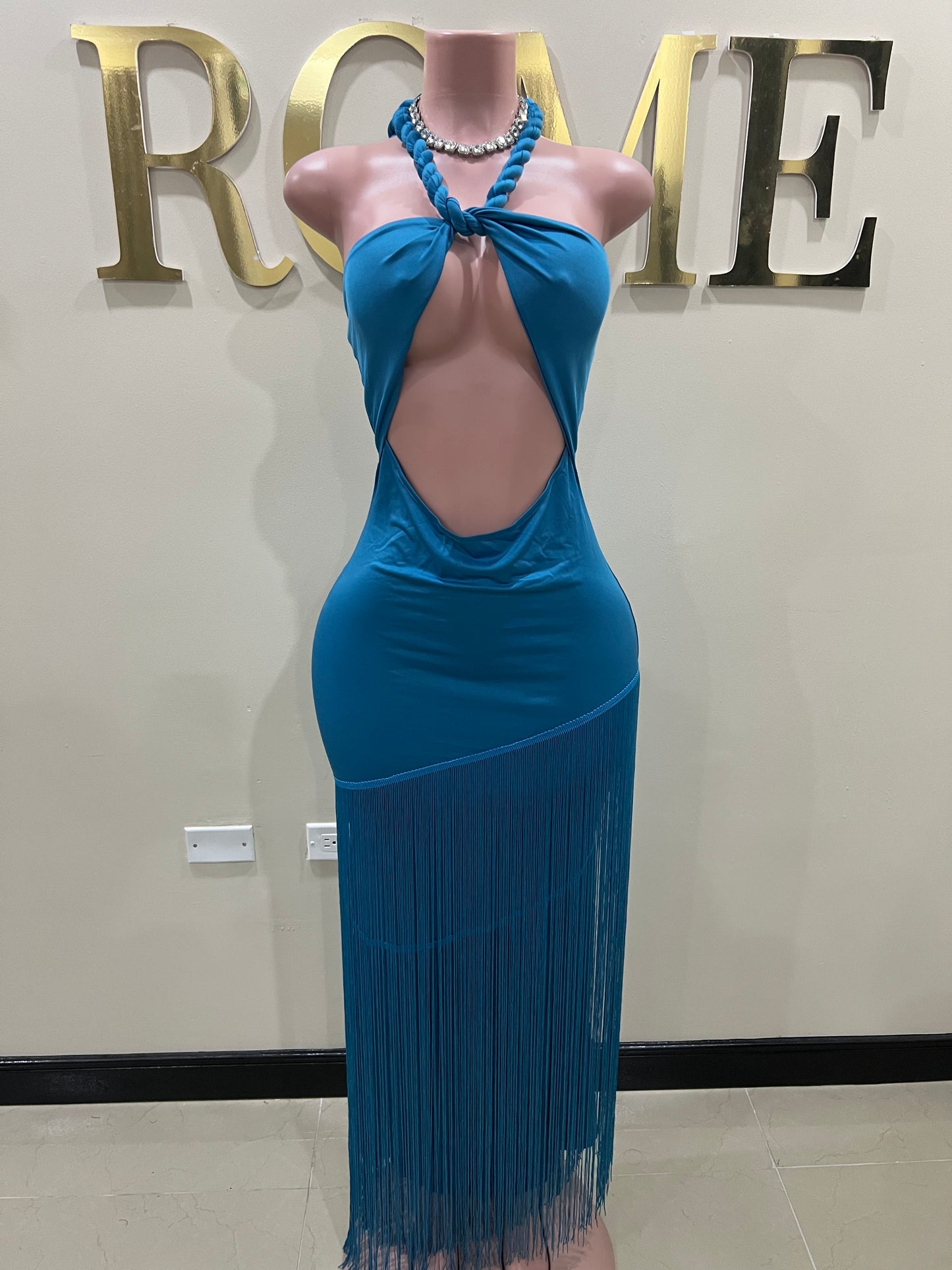 Diva Fringe Dress (Blue)