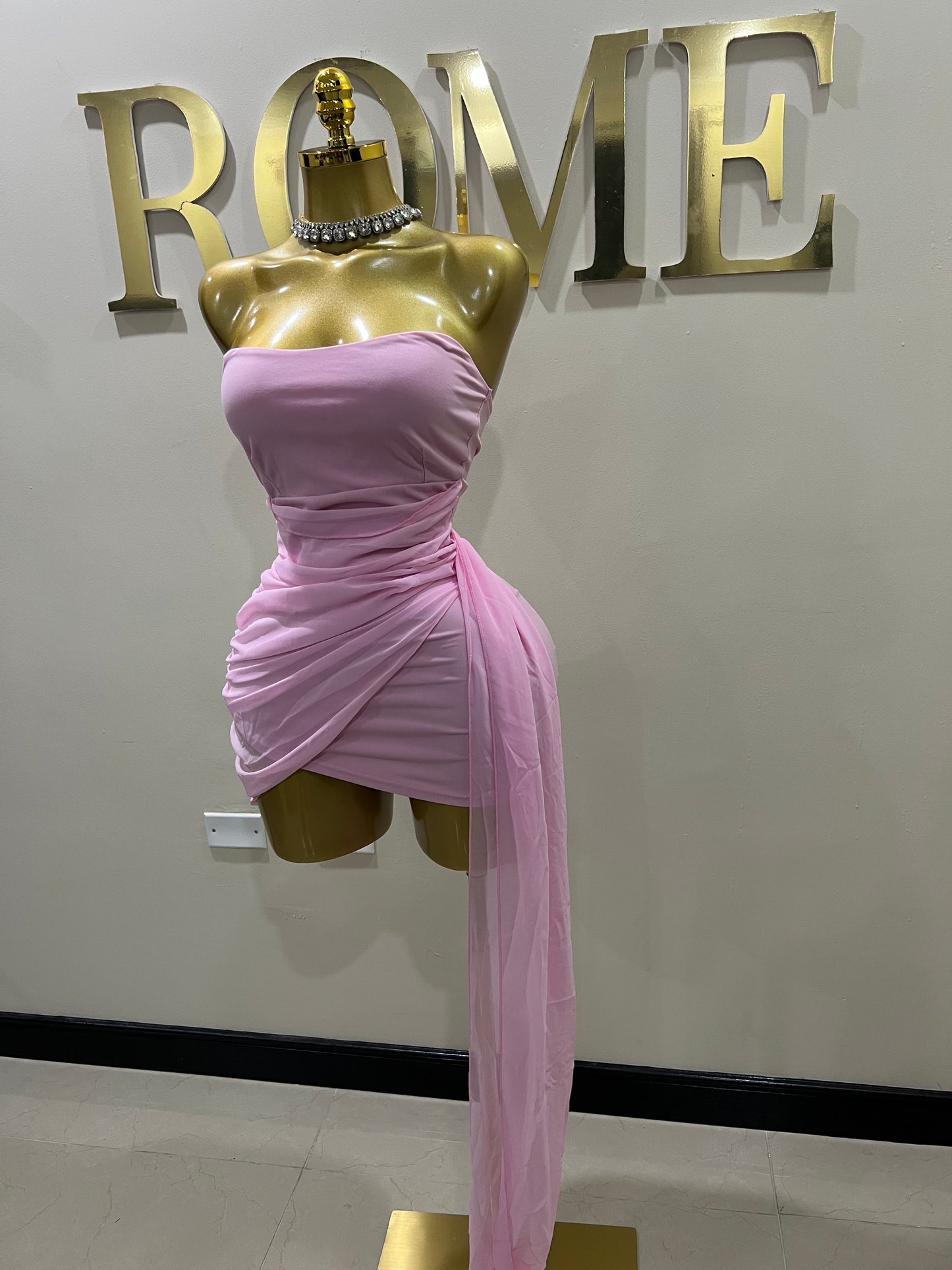 Porsha Allegra Princess Super Mini Dress (Light - Pink)