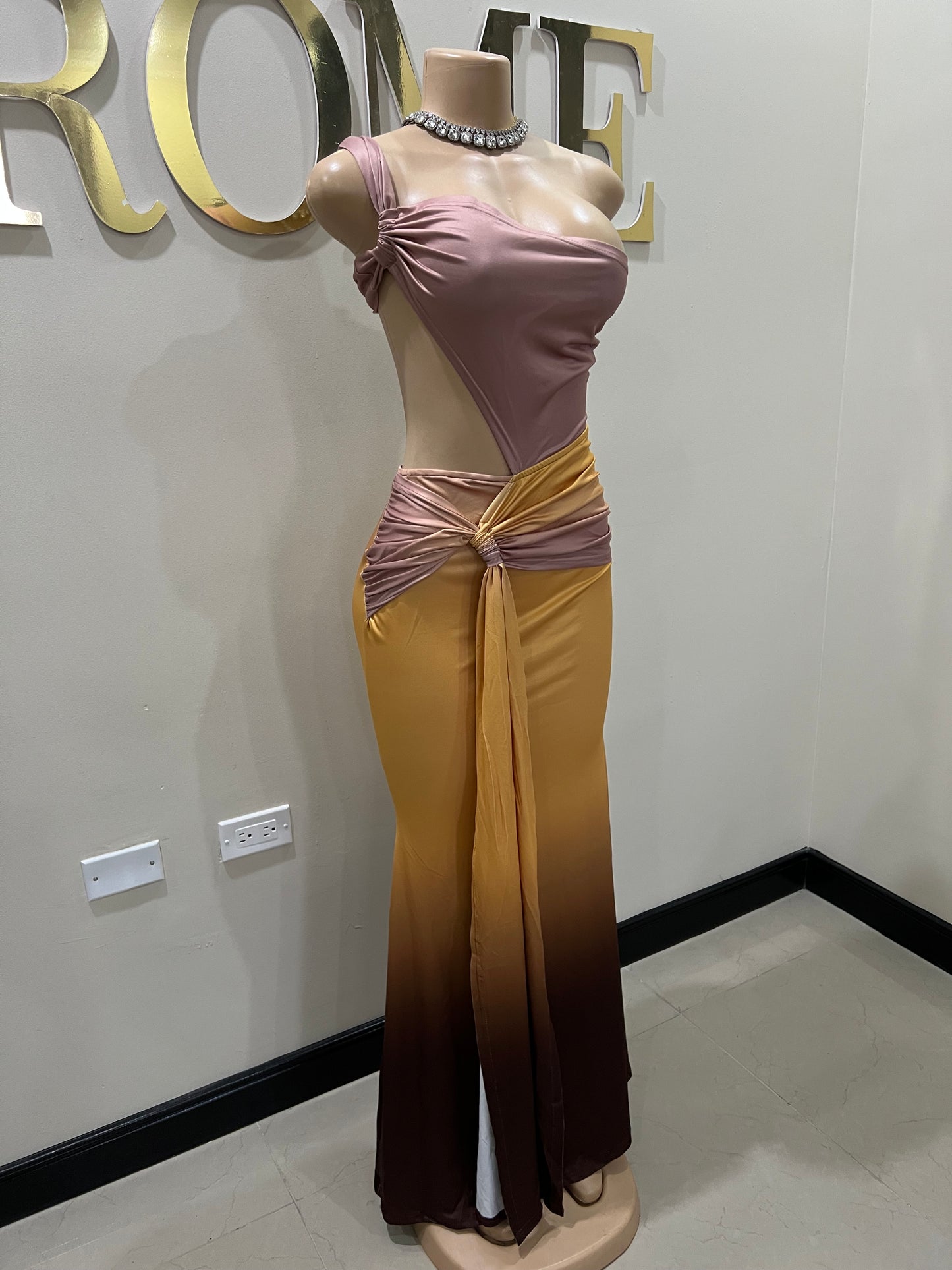 Emma Giselle Multi Dress (Brown)