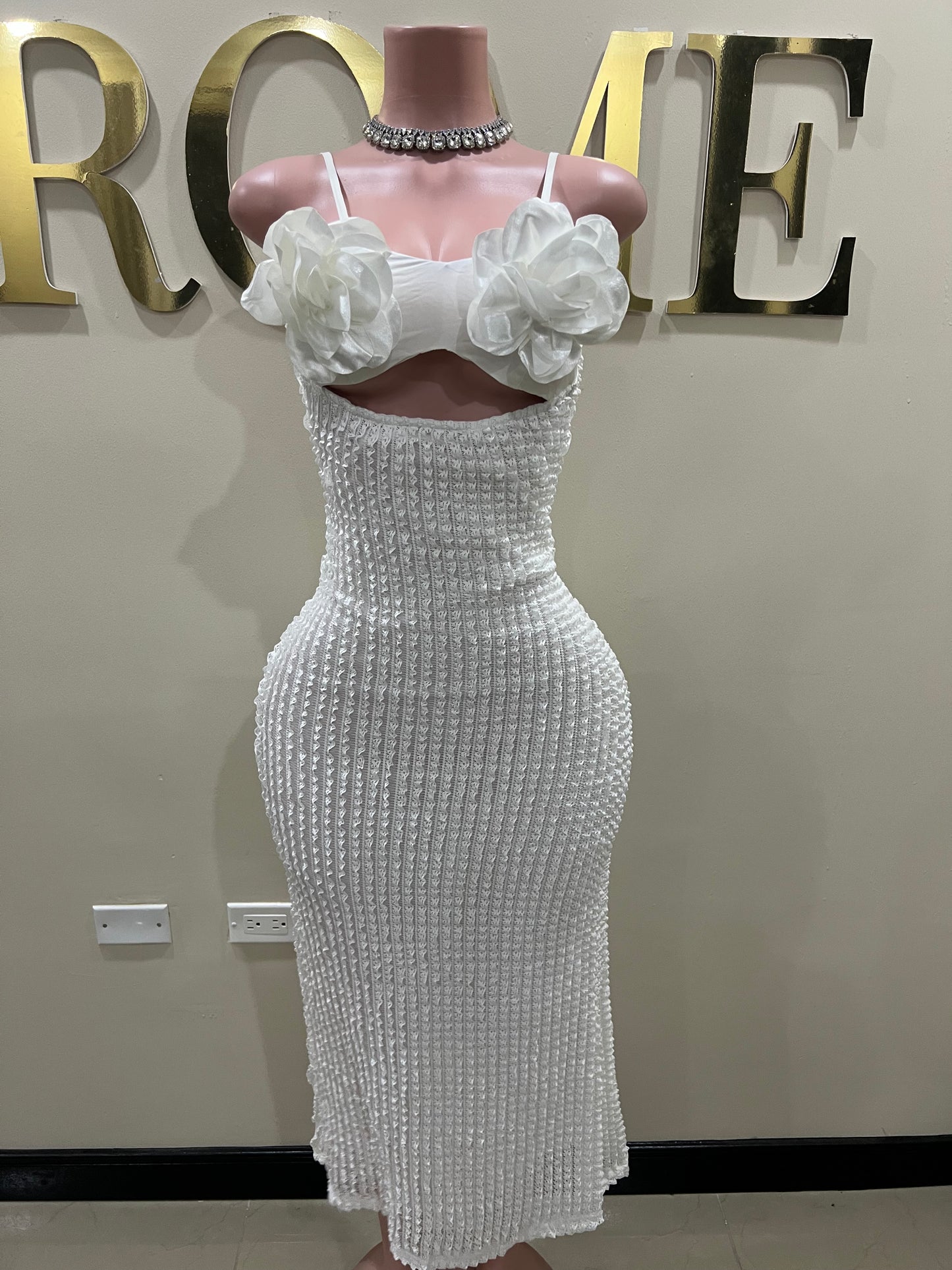 Mila Flower Dress (White)