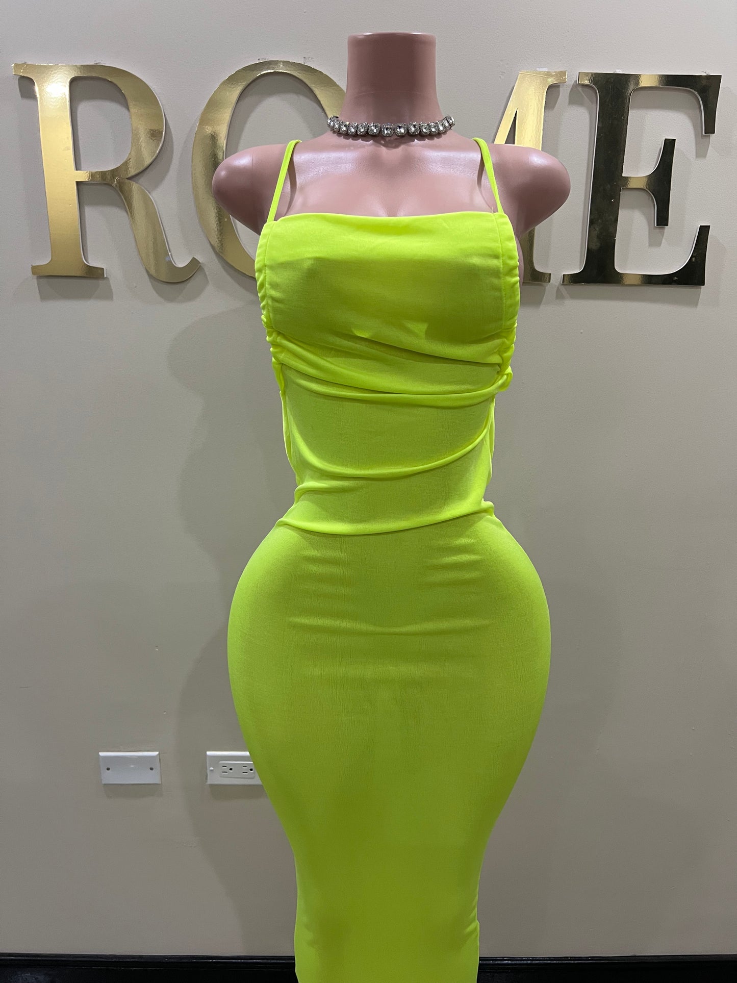 Carey Vibe Dress (Lime Green)