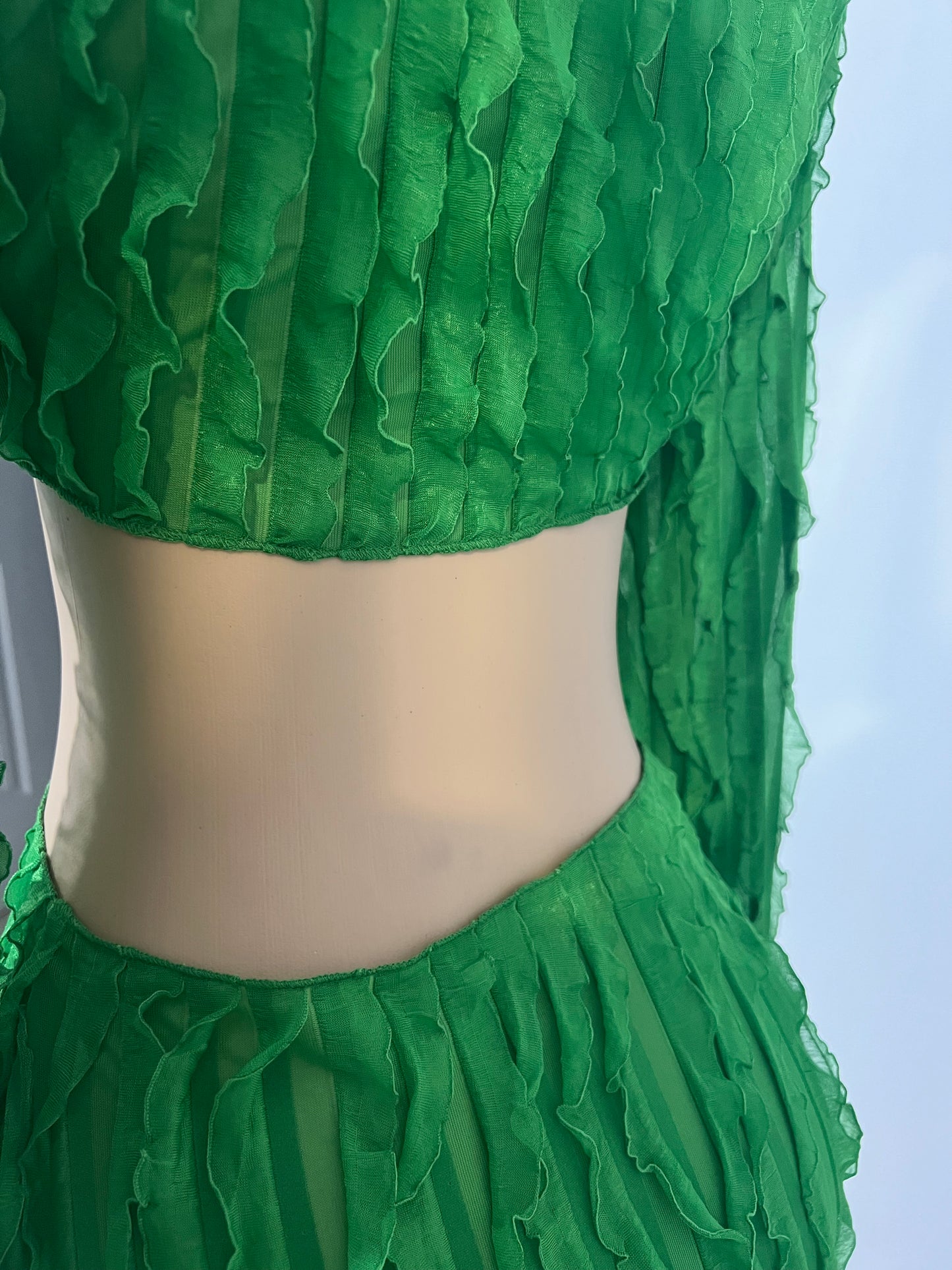 Lily Long Sleeve Mini Dress (Green)