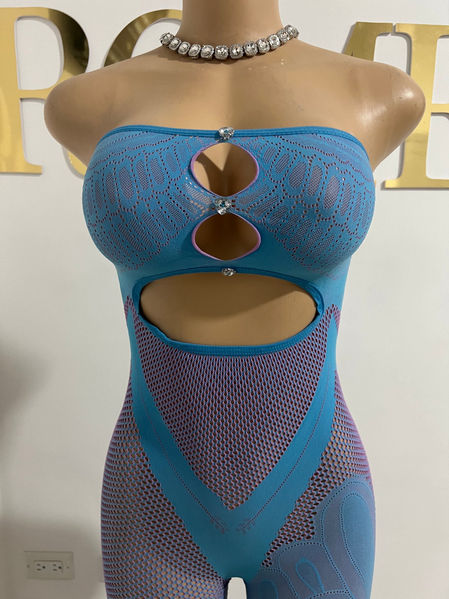 Swan Tights Tube Jumpsuit (Blue)