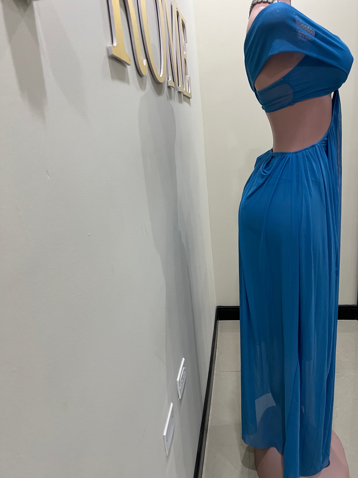 Ruby Mesh Dress (Blue)