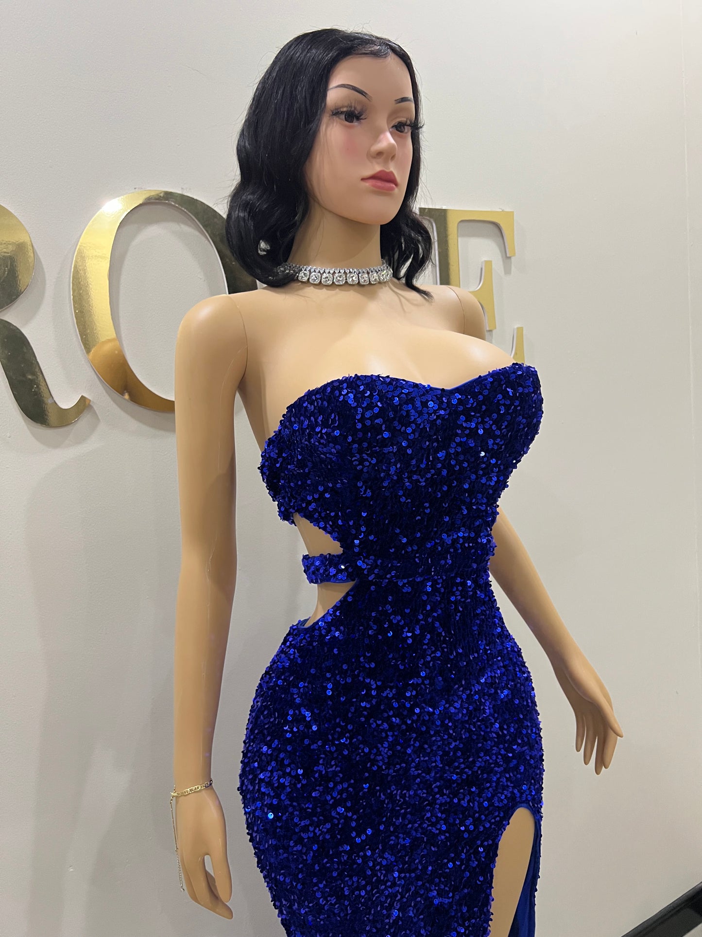 Anna Glam Dress (Blue)