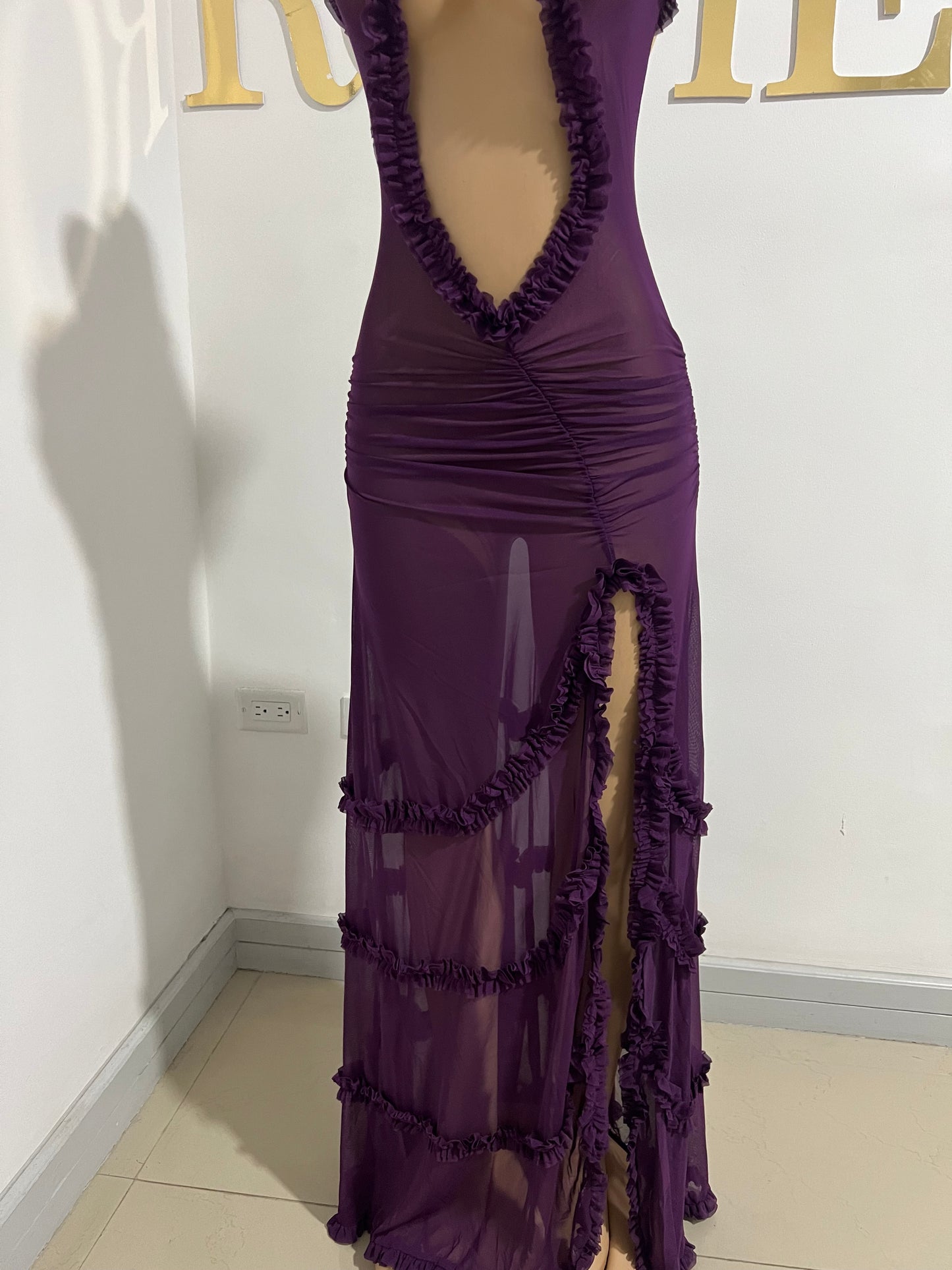 Mila Sheer Dress (Purple)