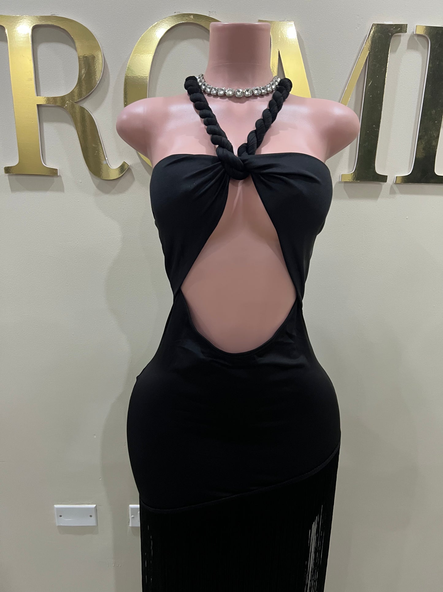 Diva Fringe Dress (Black)