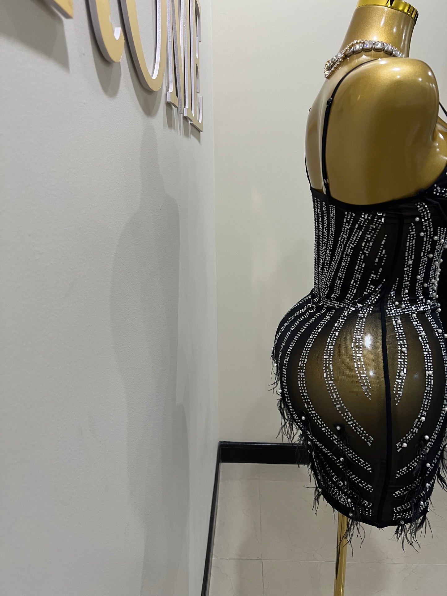 Cherri Vibe Crystal Dress (Black)